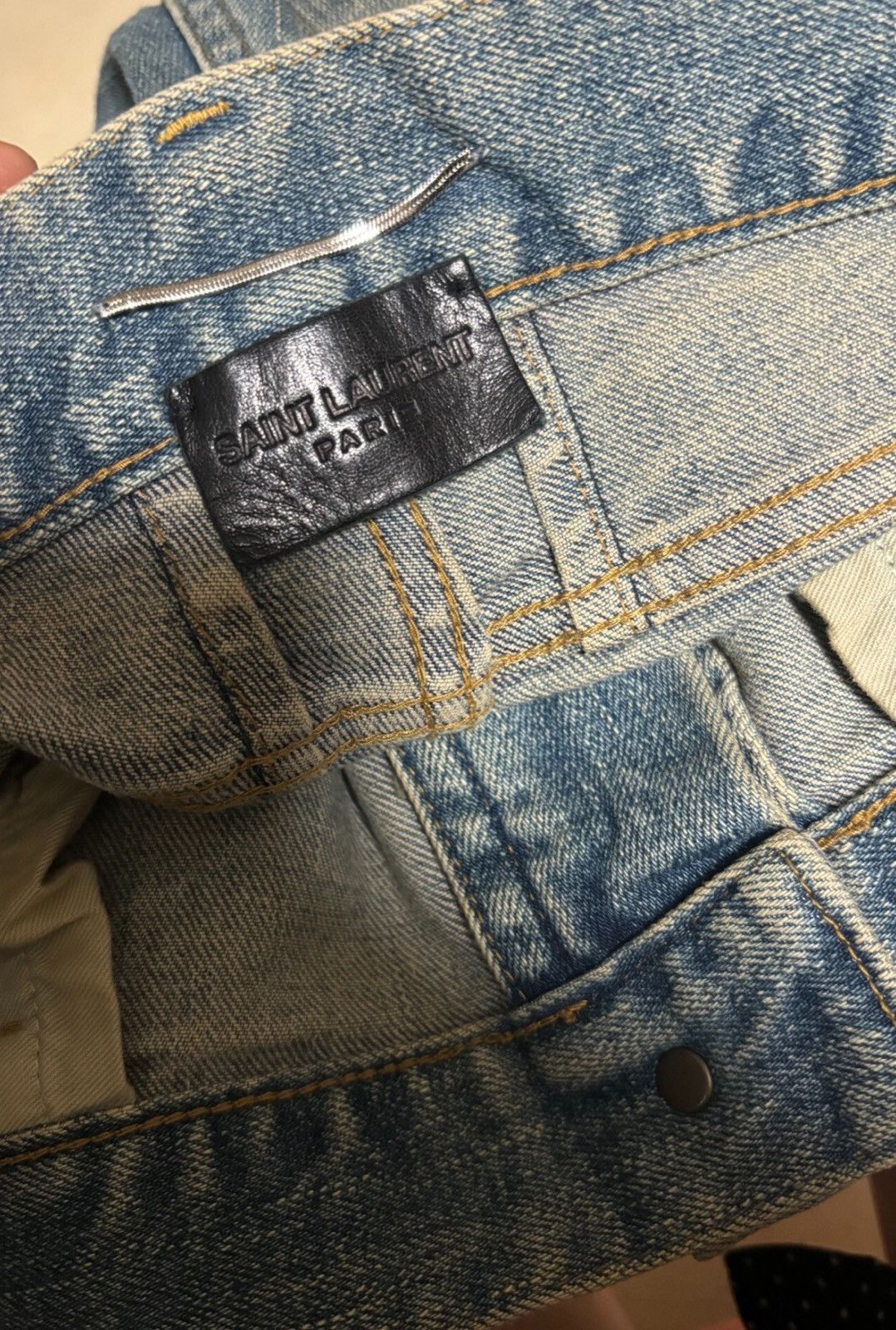 Saint Laurent Paris Saint Laurent SLP 2015FW Light Blue Heavy Destroyed Jeans Size US 31 - 5 Thumbnail