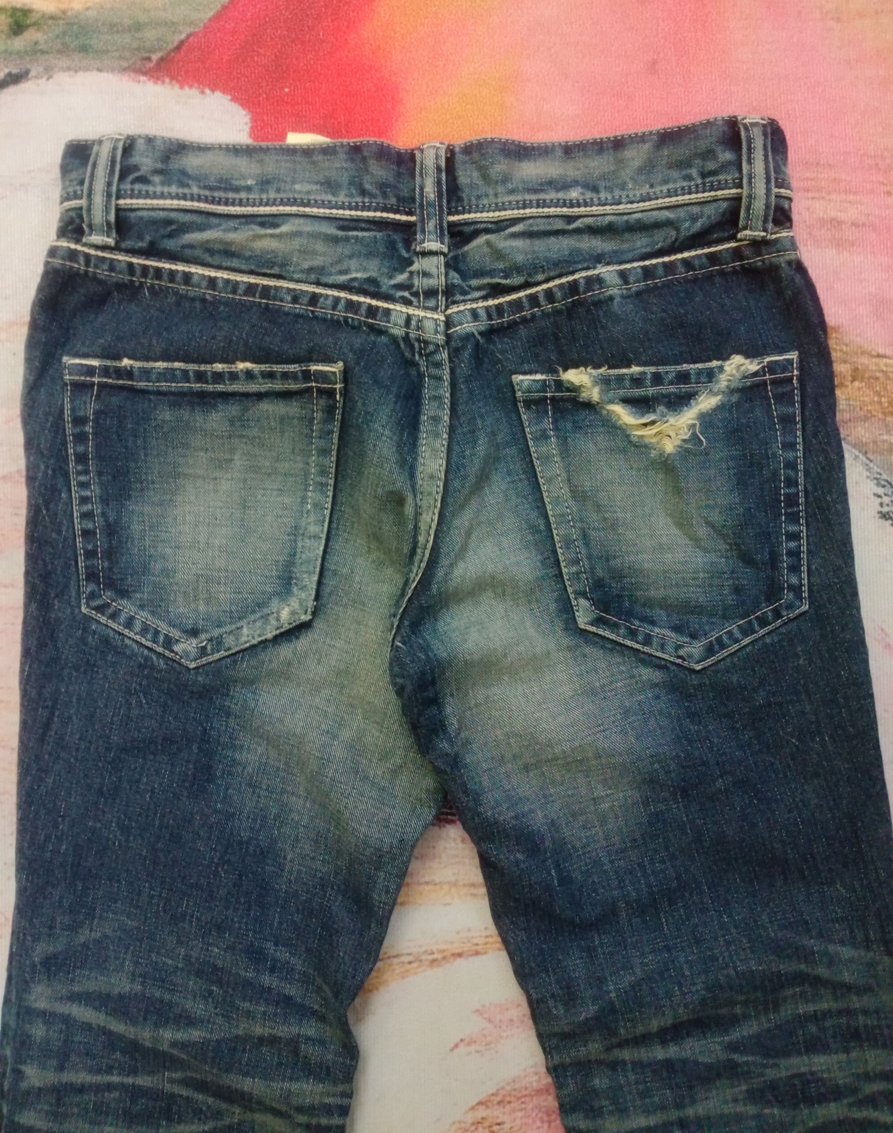 If Six Was Nine Rare Distressed Ufin & Sons Flare Boot cut Jeans Size US 33 - 3 Thumbnail