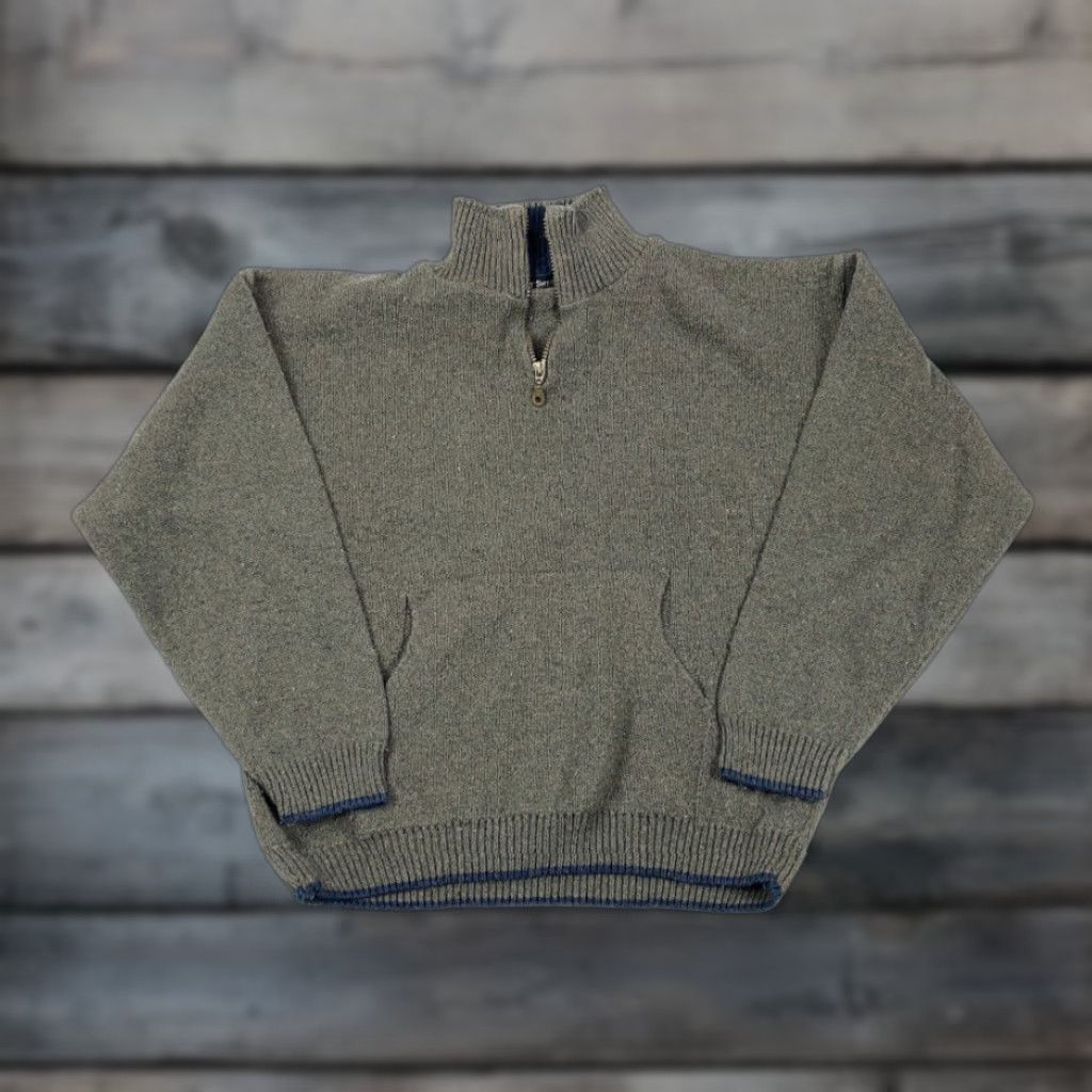 Vintage VINTAGE Liberty 1/4 Zip Sweater Shirt Adult Large Green Cotton USA 90s Classic Dad Preppy Heavyweight Knit Mens Size US L / EU 52-54 / 3 - 1 Thumbnail