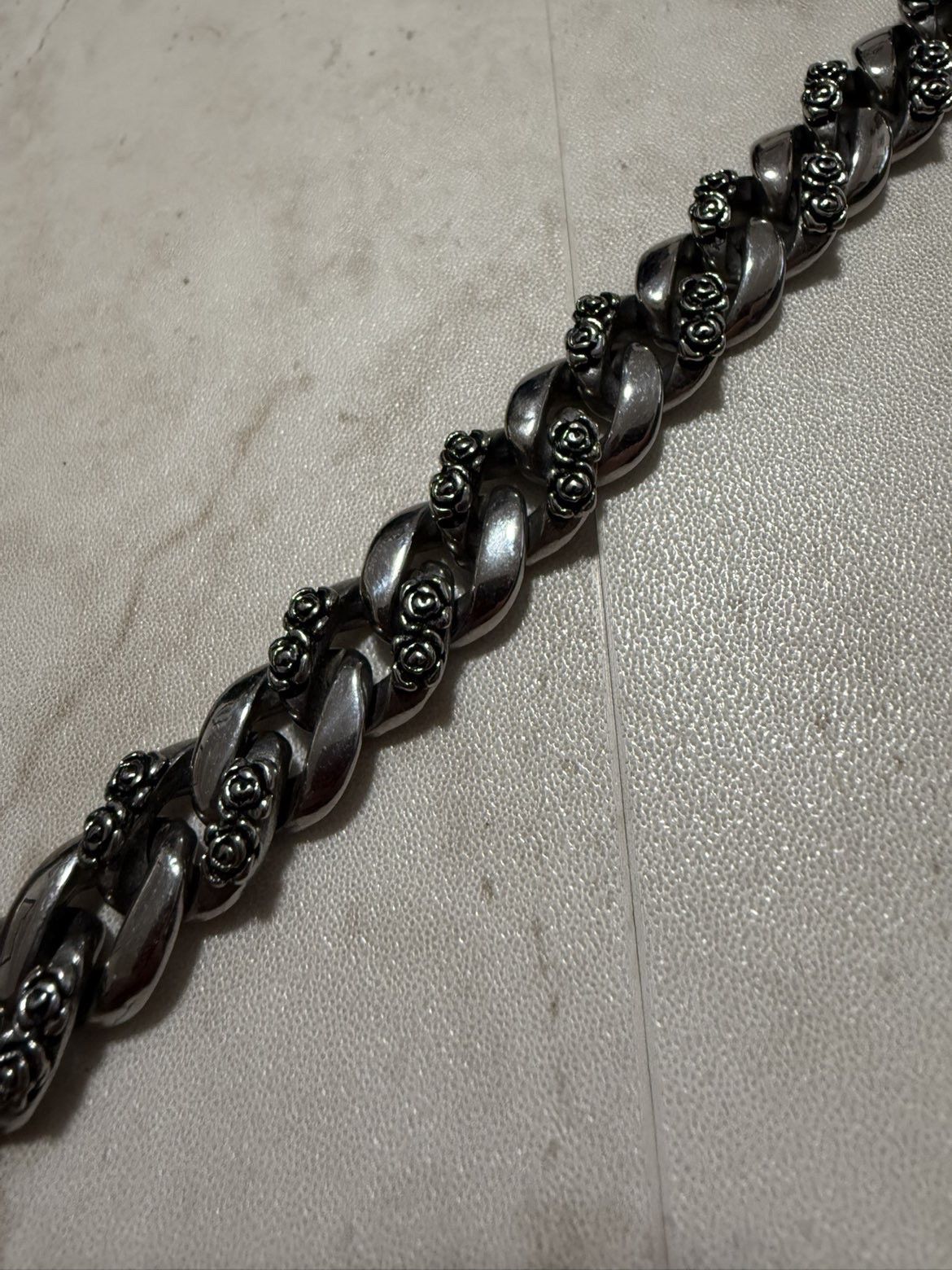 XL - Chrome Hearts / Biker Bracelet With small Roses