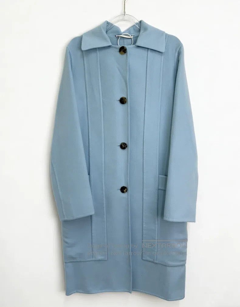 Hermes Hermes Blue Cashmere Collar Coat Size XXS / US 00 / IT 34 - 3 Thumbnail