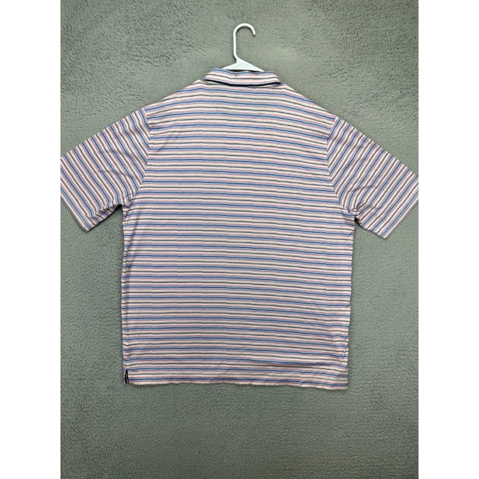 Vintage Bobby Jones Polo Shirt Mens 2XL Balance Stripe Short Sleeve Casual Rugby Blue White Pink Shirt Size US XXL / EU 58 / 5 - 3 Thumbnail