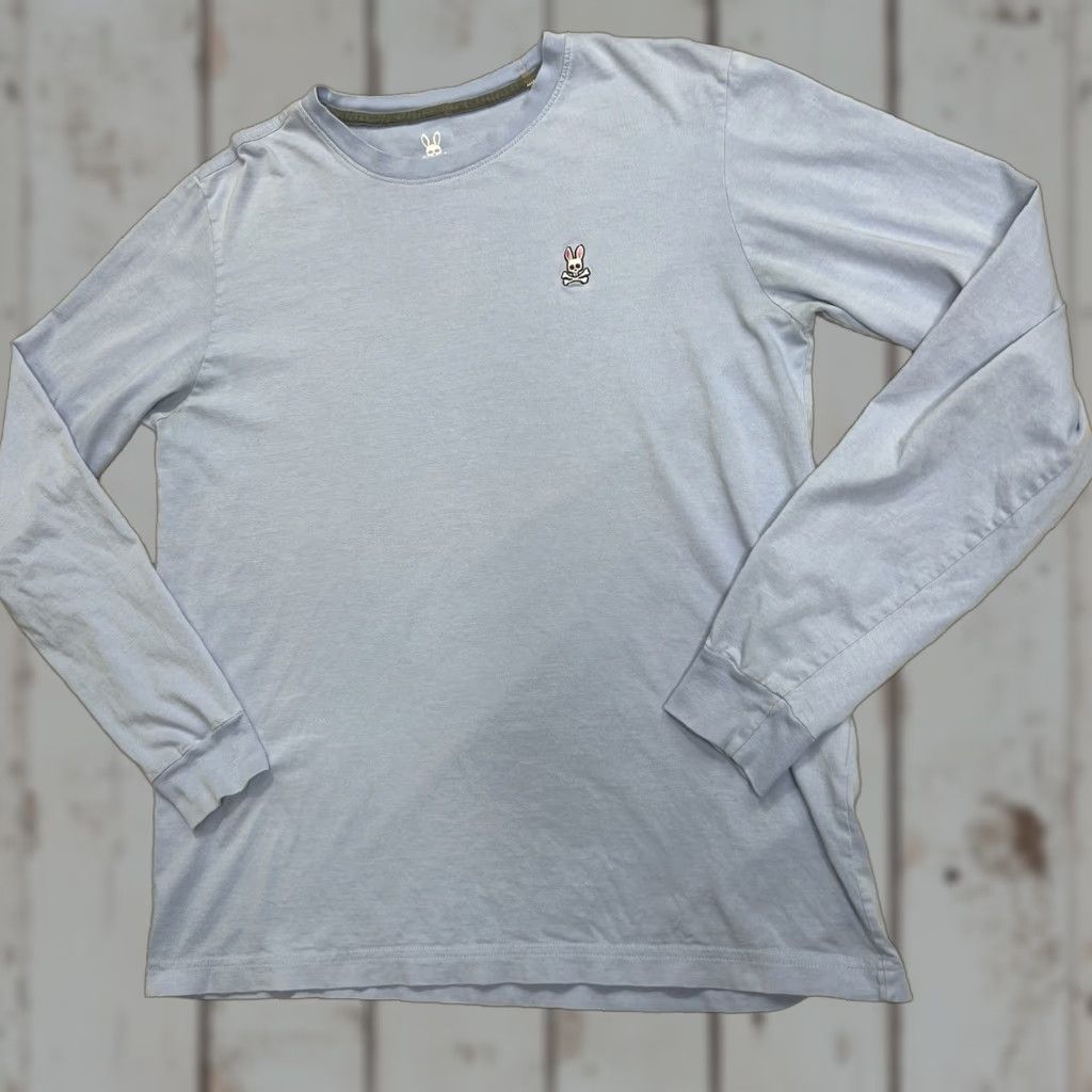 Psycho Bunny Psycho Bunny T Shirt Men Size S Light Blue Skull Crossbones Logo Crew Long Sleeve Size US S / EU 44-46 / 1 - 1 Thumbnail