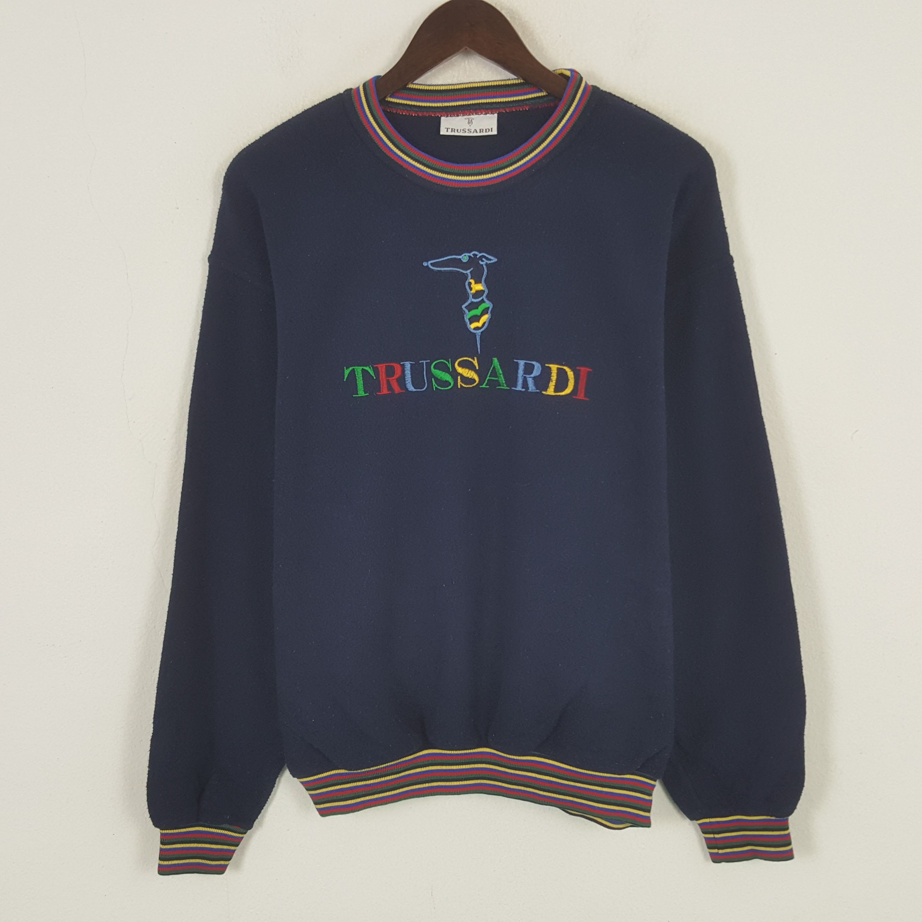 Trussardi × Vintage Vintage Trussardy Embroidery Logo Sweatshirt Size US M / EU 48-50 / 2 - 1 Thumbnail