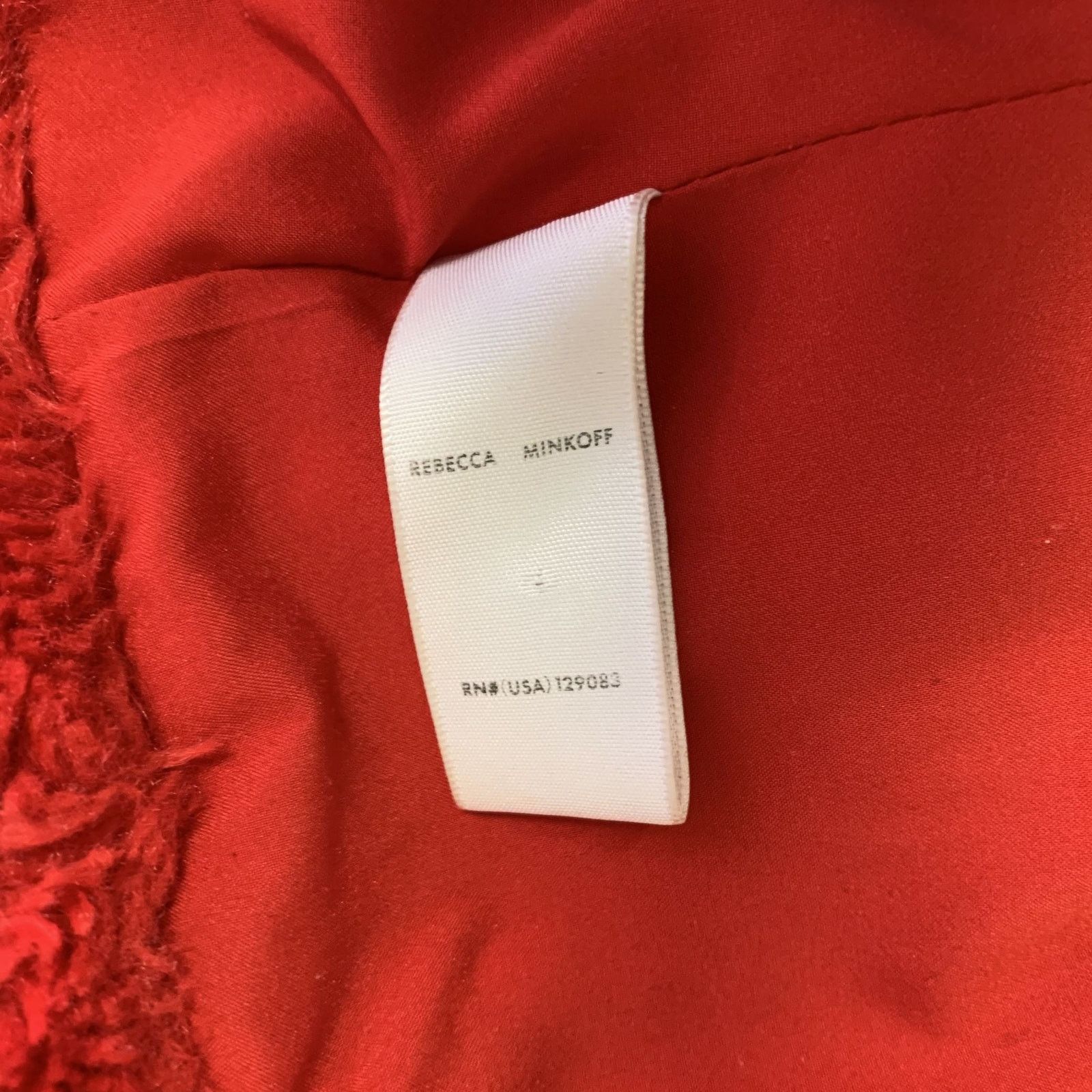 Rebecca Minkoff REBECCA MINKOFF Size M Red Polyester Textured Biker Jacket Size M / US 6-8 / IT 42-44 - 7 Thumbnail