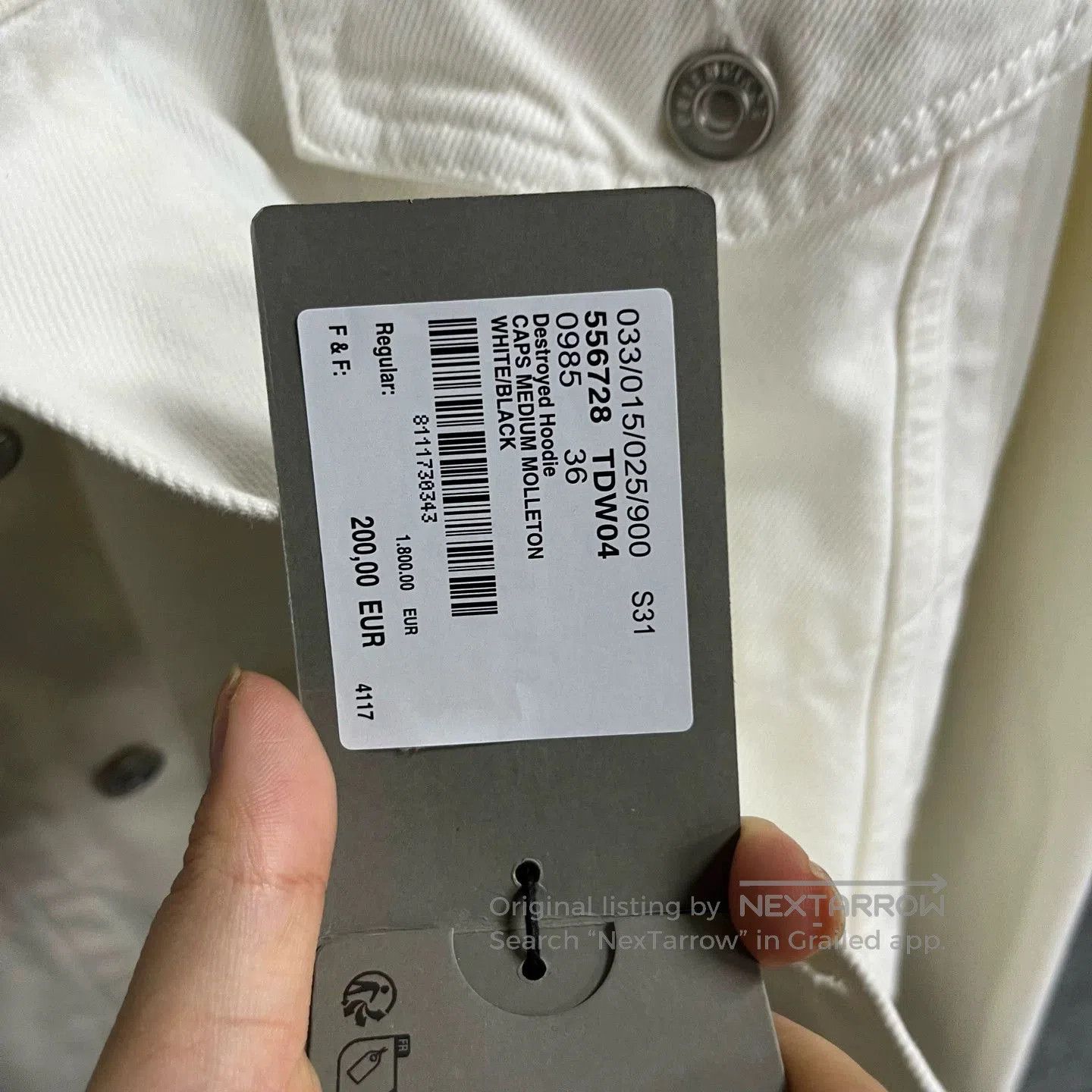 Balenciaga Balenciaga White Denim Jacket with Ribbons. Size M / US 6-8 / IT 42-44 - 5 Thumbnail