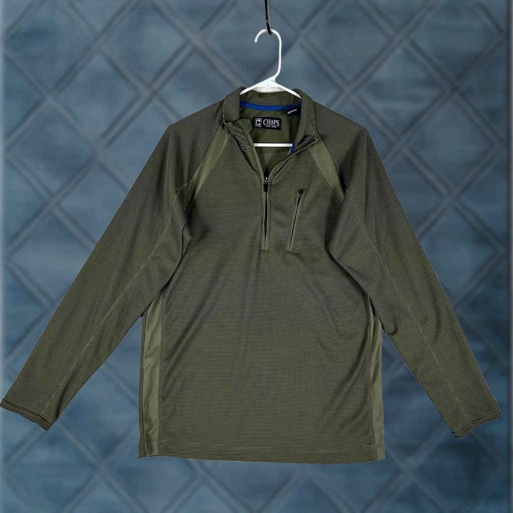 Chaps Chaps 1/4 Zip Pullover Sweatshirt Mens Small Green Long Sleeve Casual Top Pocket Size US S / EU 44-46 / 1 - 1 Thumbnail