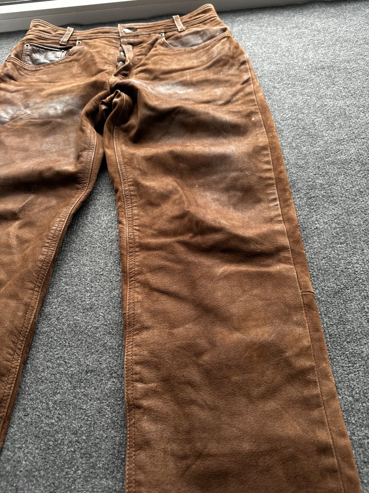 Other 🚨GRAIL MEN LEATHER PANTS Y2K WESTERN MOTORCYCLE Size US 32 / EU 48 - 5 Thumbnail