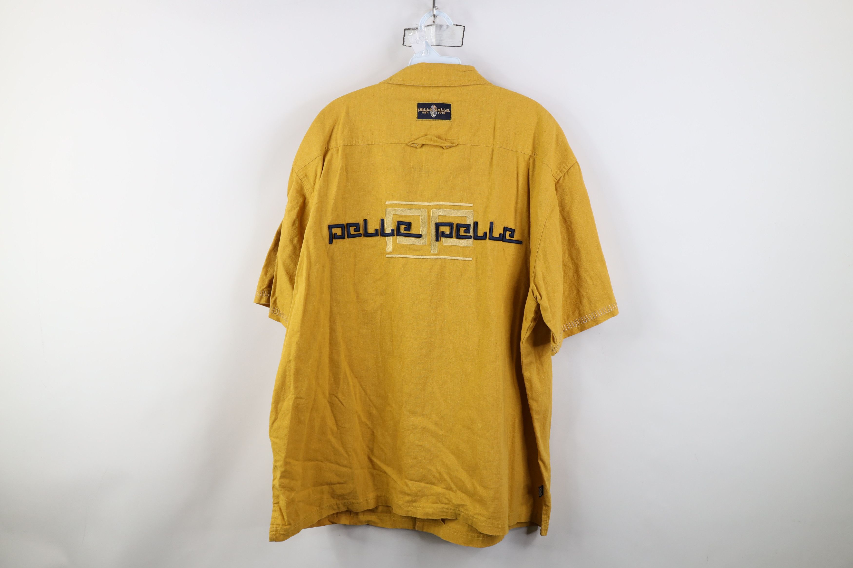 Pelle Pelle Vintage 90s Pelle Pelle Spell Baggy Collared Button Shirt Size US XL / EU 56 / 4 - 14 Thumbnail