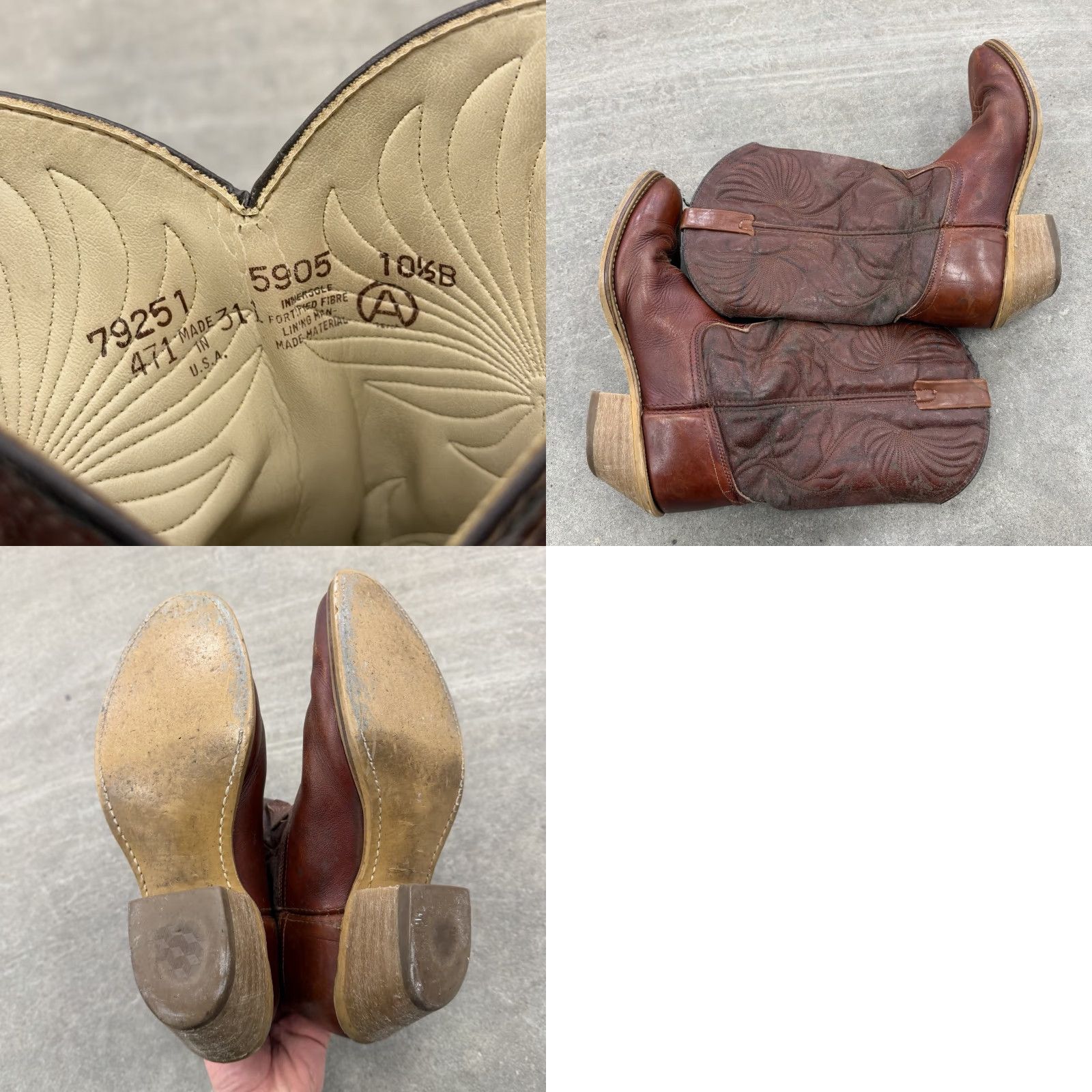 Vintage Dingo Acme 5905 Brown Leather Western Cowboy Boots 13" Size 10.5 B Distressed Vintage Men Boots Western Cowboy Leather Embroidered Logo Size US 11 / EU 44 - 8 Thumbnail