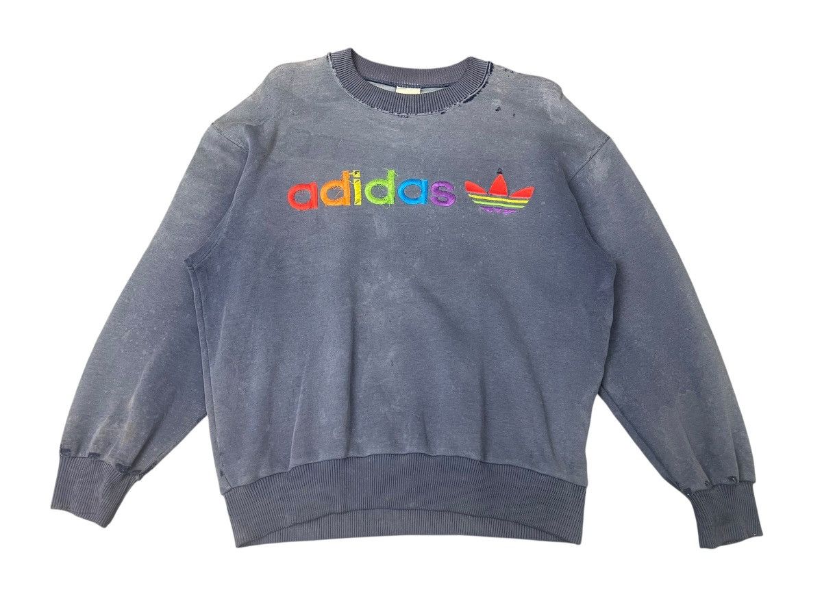 Adidas Vintage Adidas Faded Distressed Sweatshirt Streetwear Size US L / EU 52-54 / 3 - 1 Thumbnail