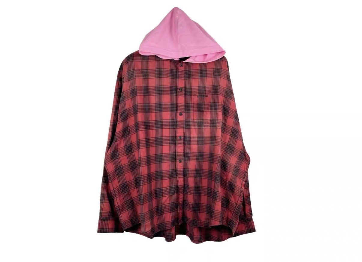 Balenciaga Balenciaga Plaid Hooded Distressed Shirt J31 Size US M / EU 48-50 / 2 - 1 Thumbnail