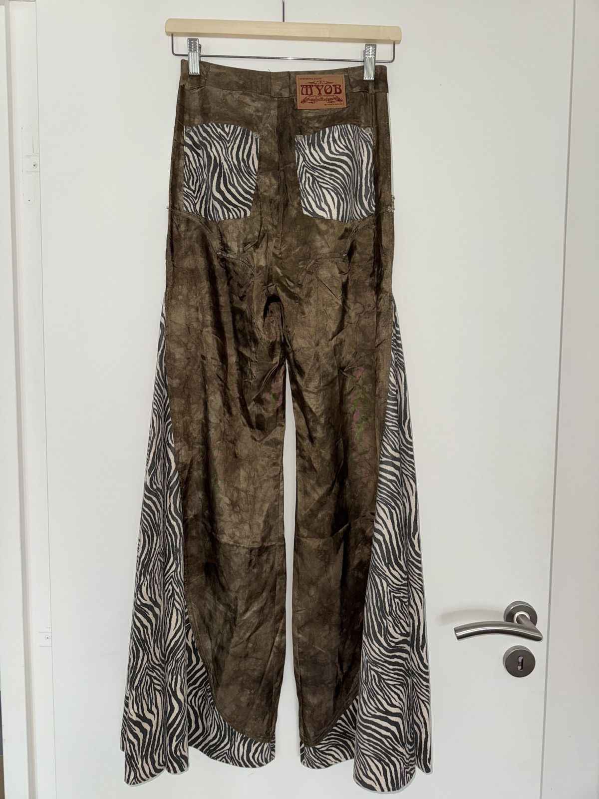 M.Y.O.B NYC Flared Pants – Zebra Contrast & Tie-Dye Brown