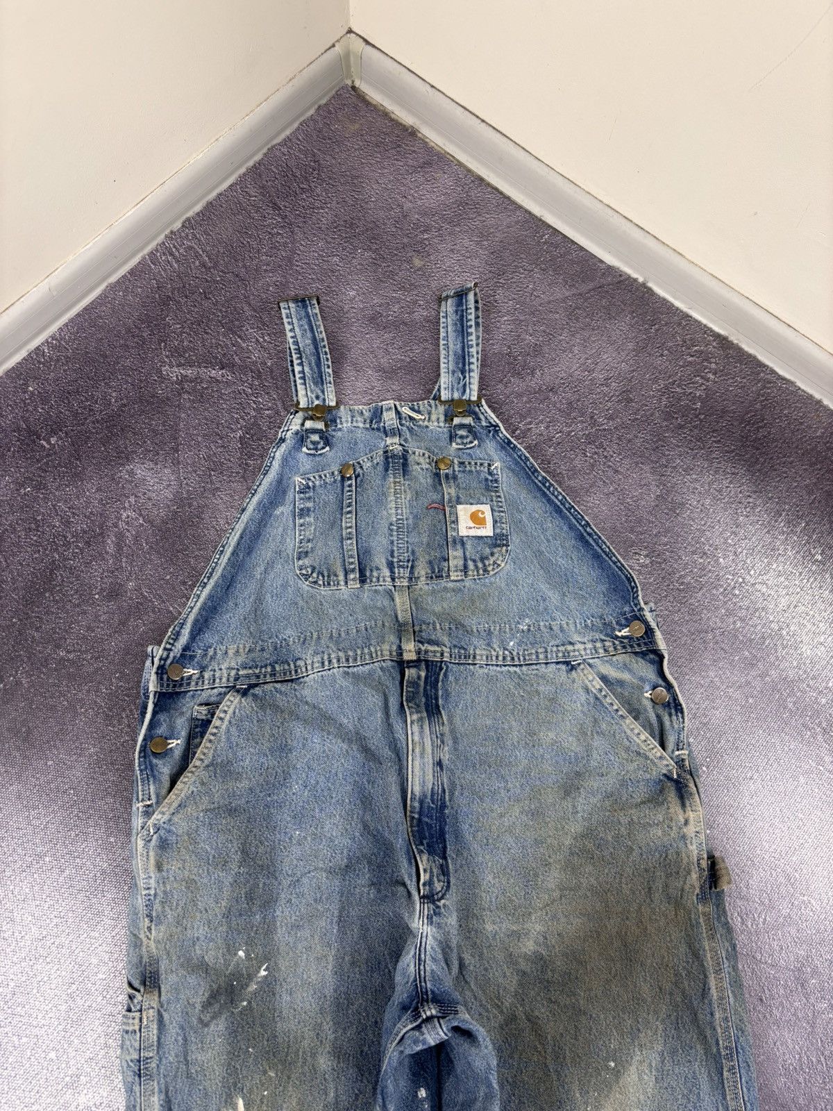 Carhartt Vintage Carhartt Bib Overalls R07 DST Blue Denim Carpenter Size US 42 / EU 58 - 5 Thumbnail
