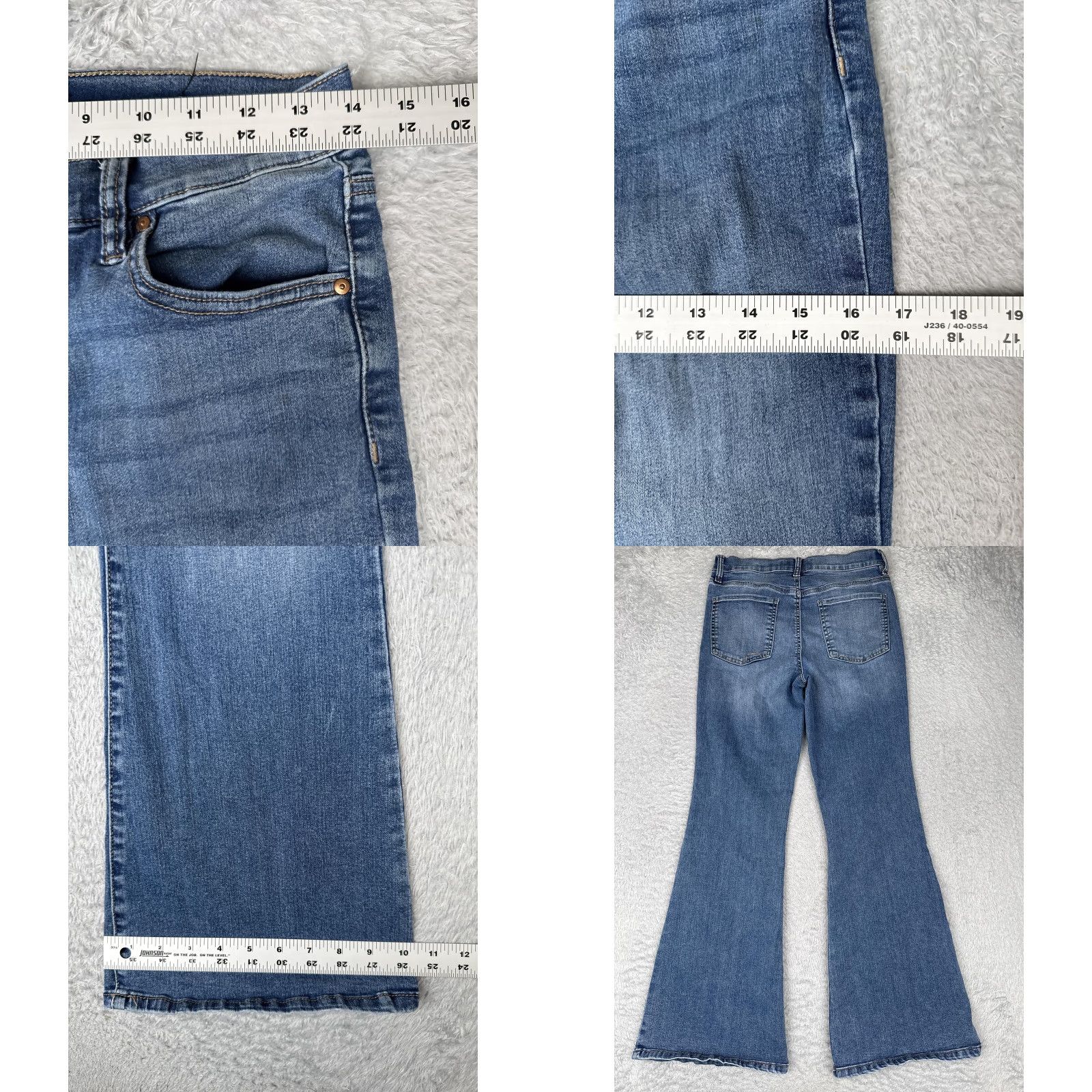Vintage VINTAGE Girlish Jeans Womens 7 28 Blue High Rise Flare Stretch Denim Medium Wash Boho Jeans Womens Bohemian 90s Womens Mens? Size 28" / US 6 / IT 42 - 9 Thumbnail