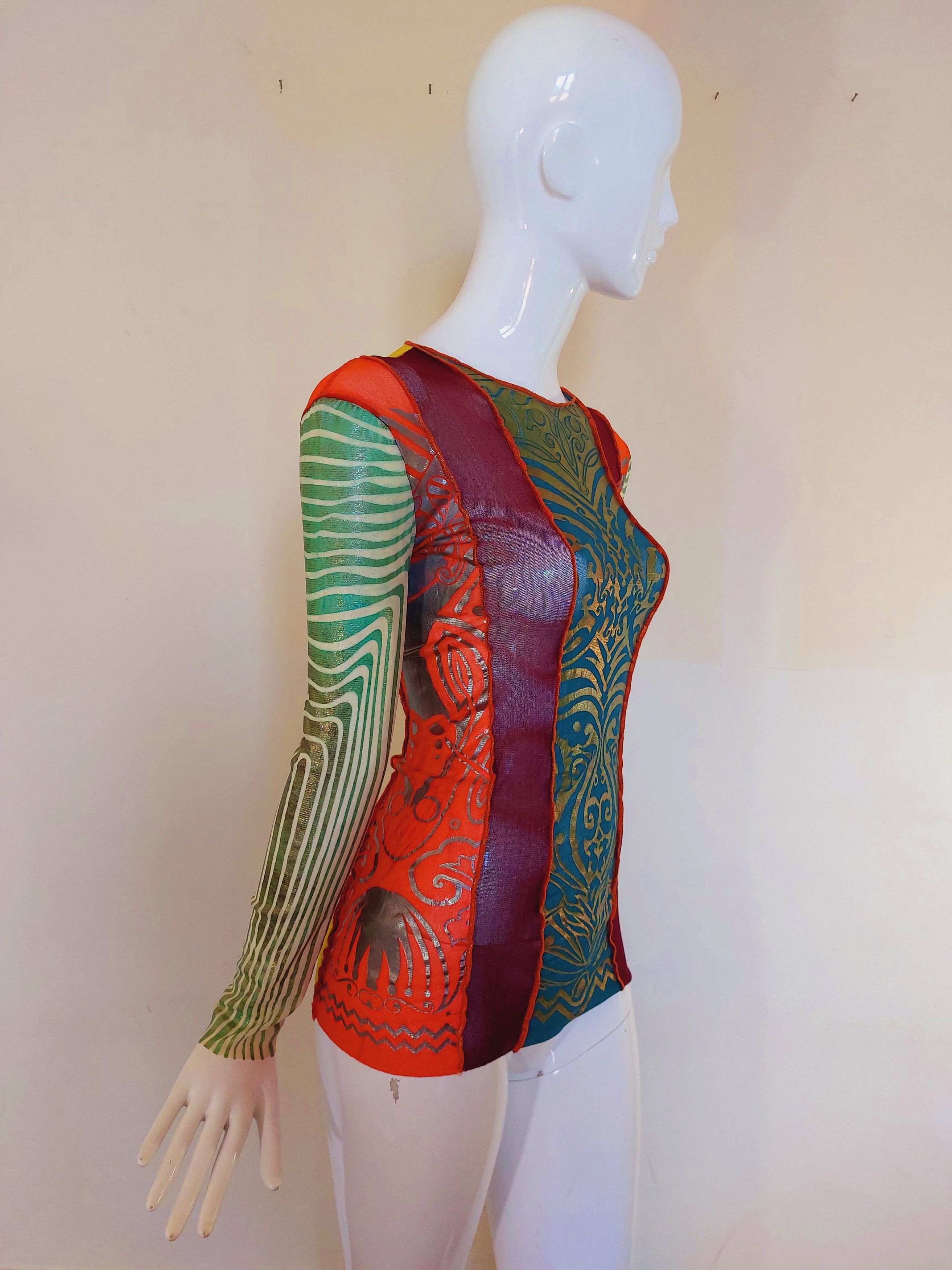 Jean Paul Gaultier Jean Paul Gaultier Metal Runway Mesh Cyberbaba Maori Top Size US S / EU 44-46 / 1 - 5 Thumbnail
