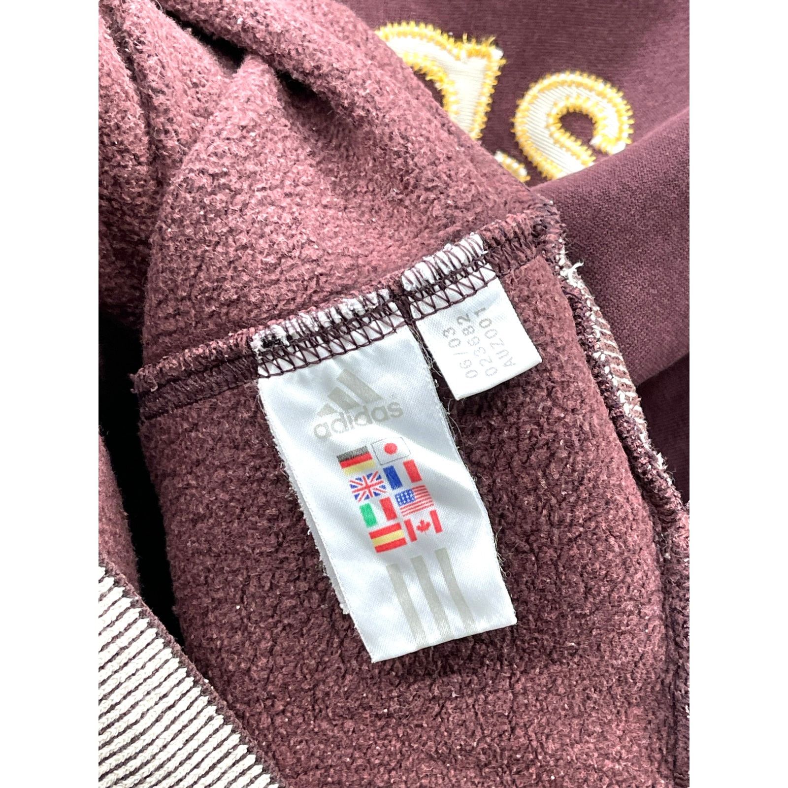 Adidas × Vintage Vintage 2000's Adidas Embroidered Maroon Sweatshirt Size US XS / EU 42 / 0 - 6 Thumbnail