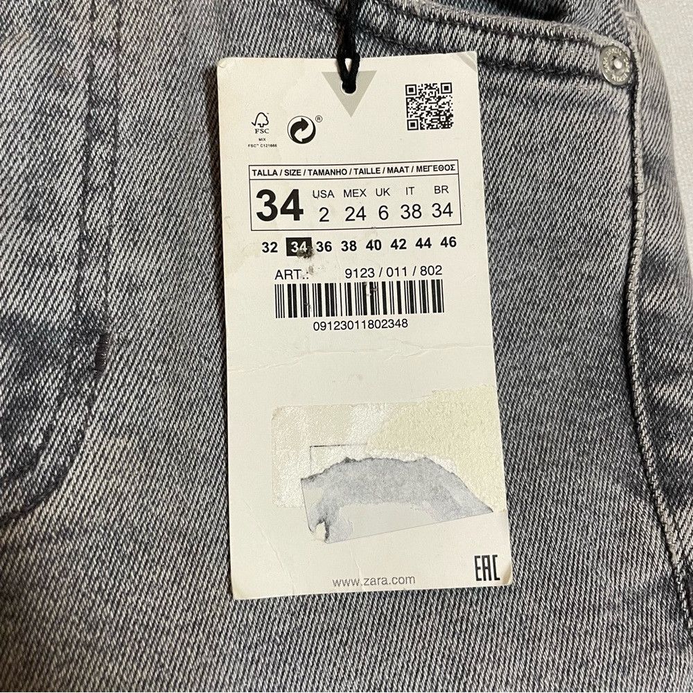 Zara NWT New Zara Hi-Rise Ankle Length Vintage Skinny Grey Jeans Size 26" / US 2 / IT 38 - 8 Thumbnail