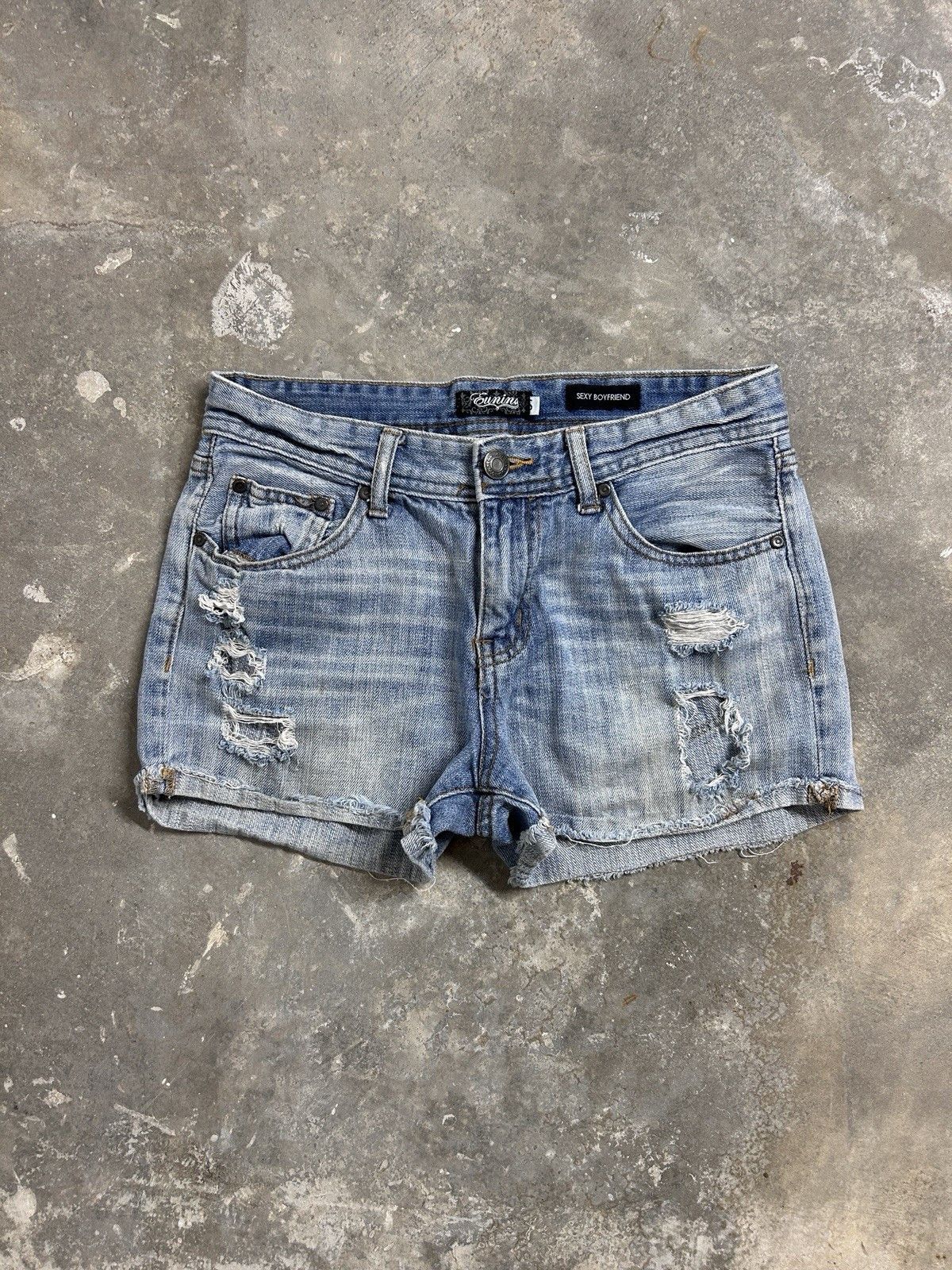 Other Eunina Denim Short Shorts Sexy Boyfriend Size 5 Womens Size 29" - 2 Thumbnail