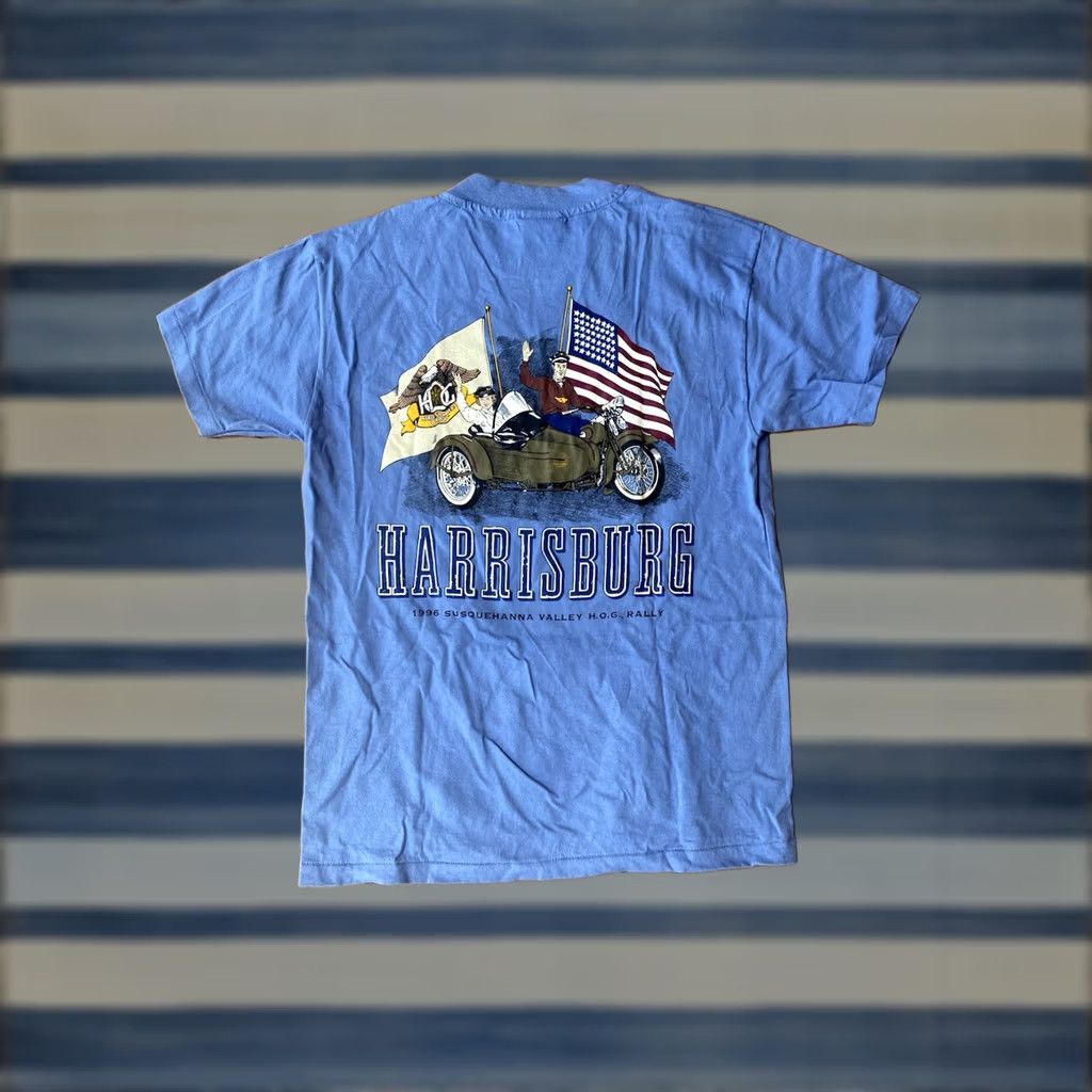 Harley Davidson VINTAGE Harley-Davidson T-Shirt Blue 90s Valley Hog Rally Harrisburg PA Single Stitched M Crew Neck Short Sleeve Logo Biker 90s Size US M / EU 48-50 / 2 - 1 Thumbnail
