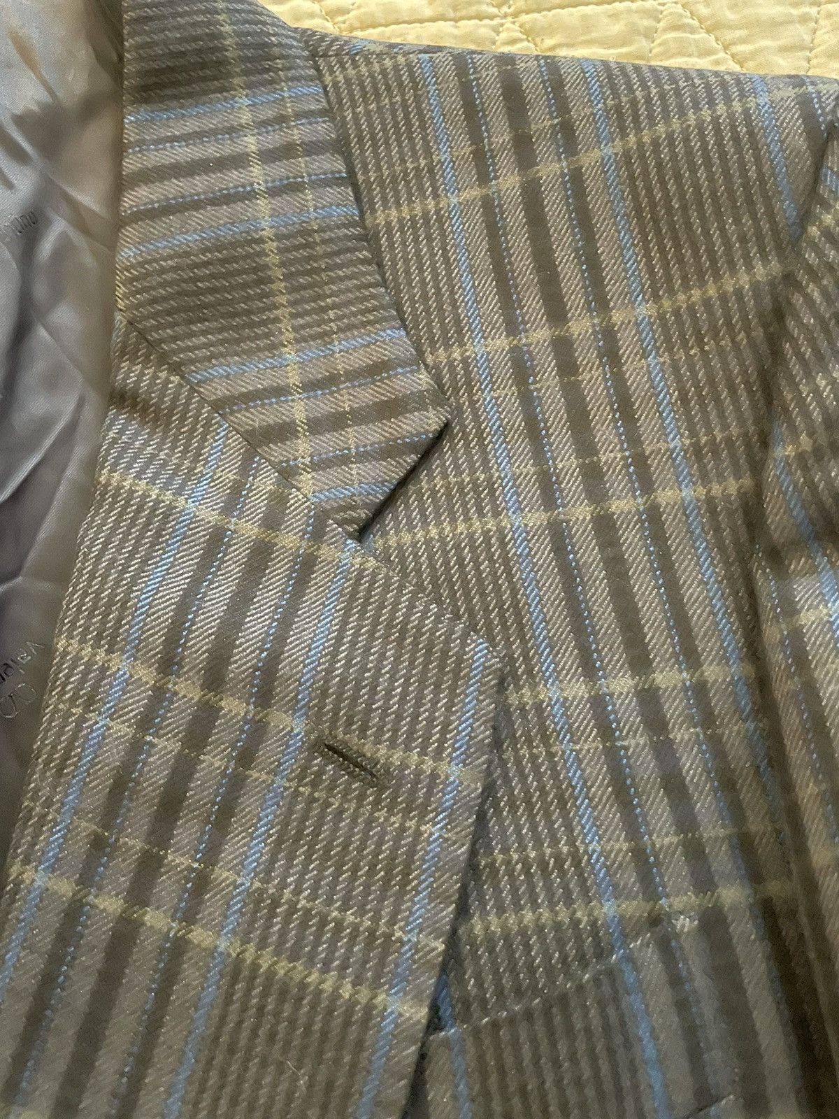 Valentino × Vintage Shadow Check Wool Jacket Size 38R - 2 Thumbnail