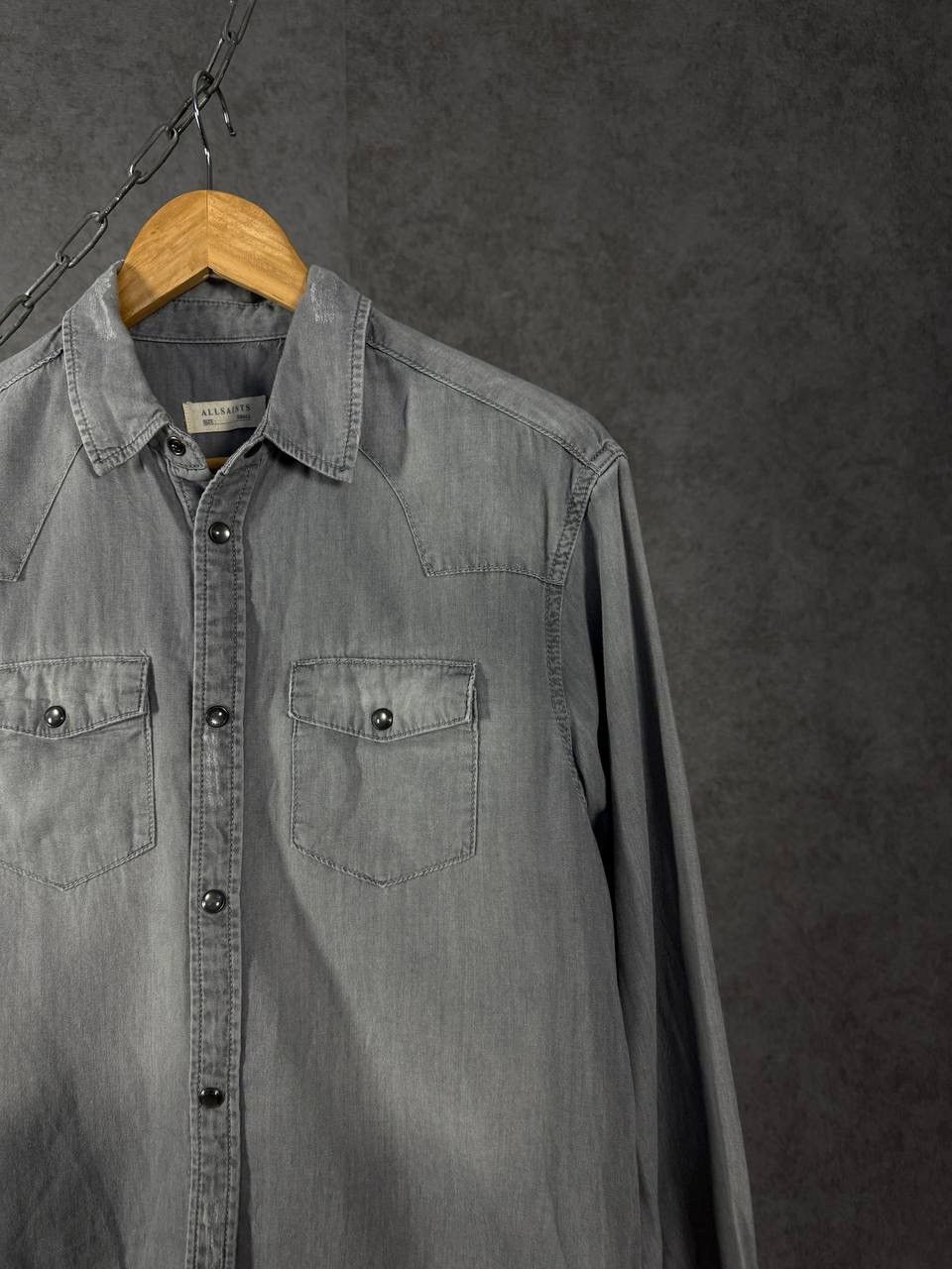 Allsaints Allsaints designer double pocket distressed shirt Size US S / EU 44-46 / 1 - 2 Thumbnail