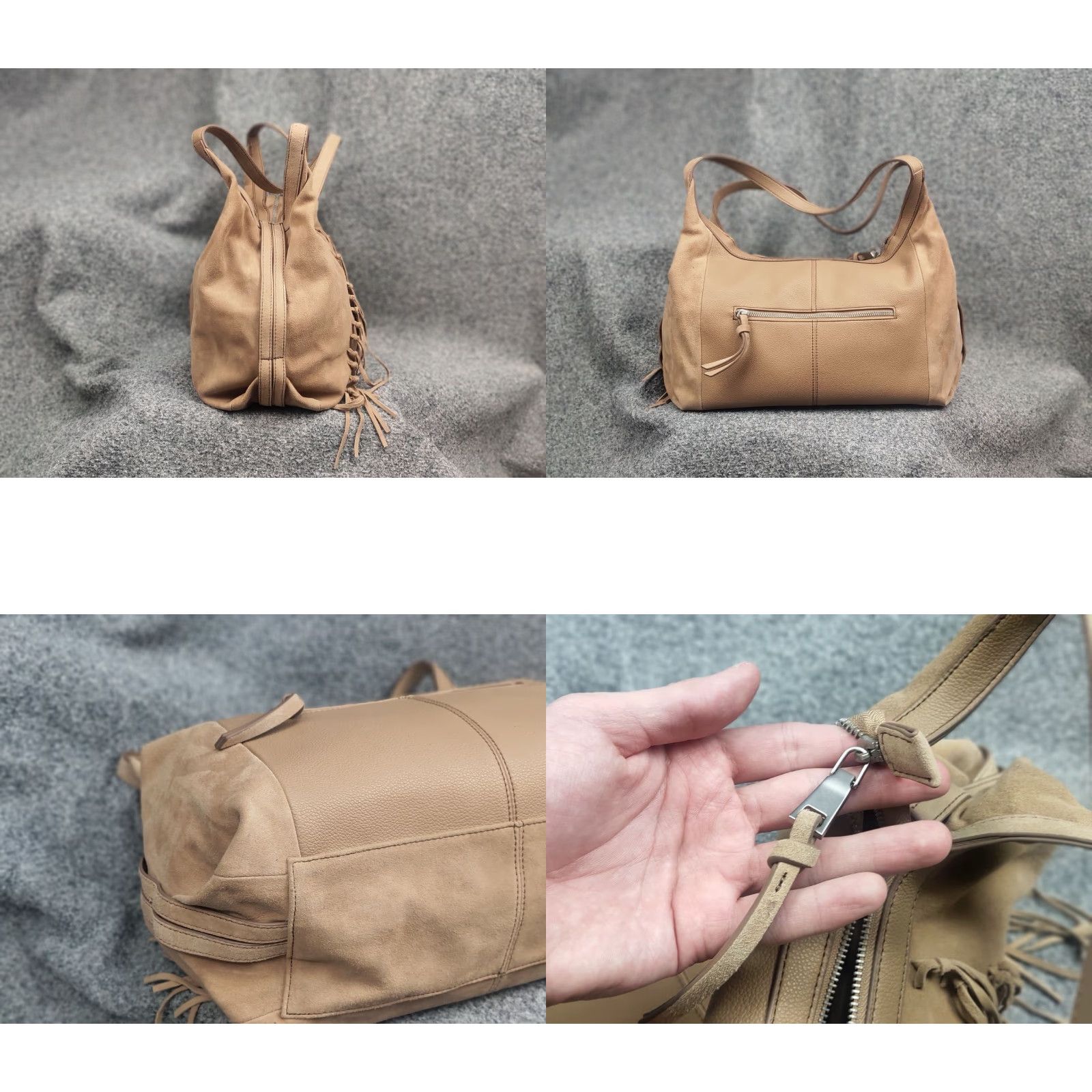 Vintage FredsBruder Design suede Leather shoulder tan fringe handbag Size ONE SIZE - 8 Thumbnail