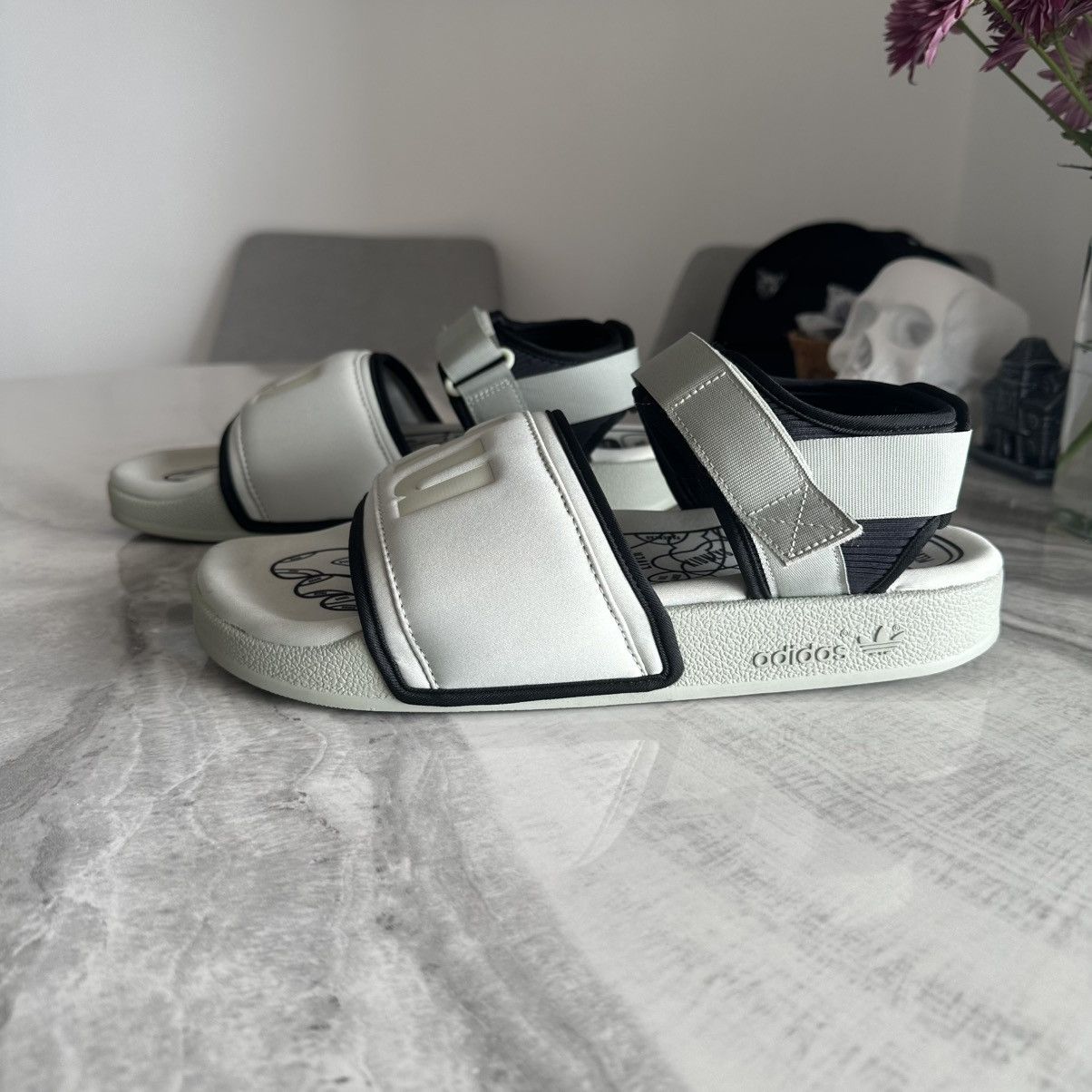 Adidas × Pharrell Adidas x Pharrell Williams Adilette 2.0 Halo Green Sandals Size US 10 / EU 43 - 1 Thumbnail