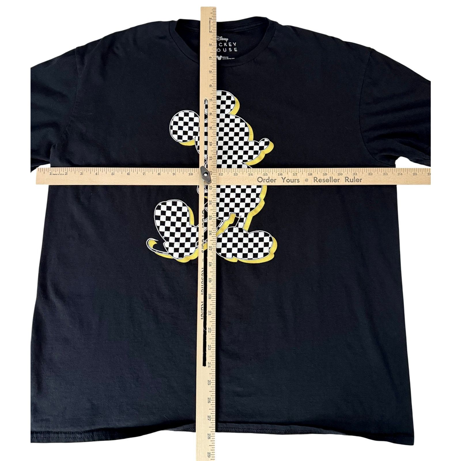 Disney Disney Mickey Mouse XL T-Shirt Black Checkered Silhouette Size US XL / EU 56 / 4 - 6 Thumbnail