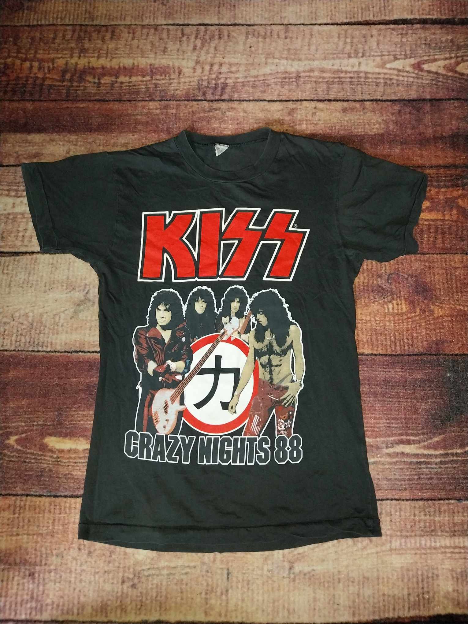 image of Kiss Retro Vintage 1998 Crazy Night T-Shirt in Black, Men's (Size Medium)