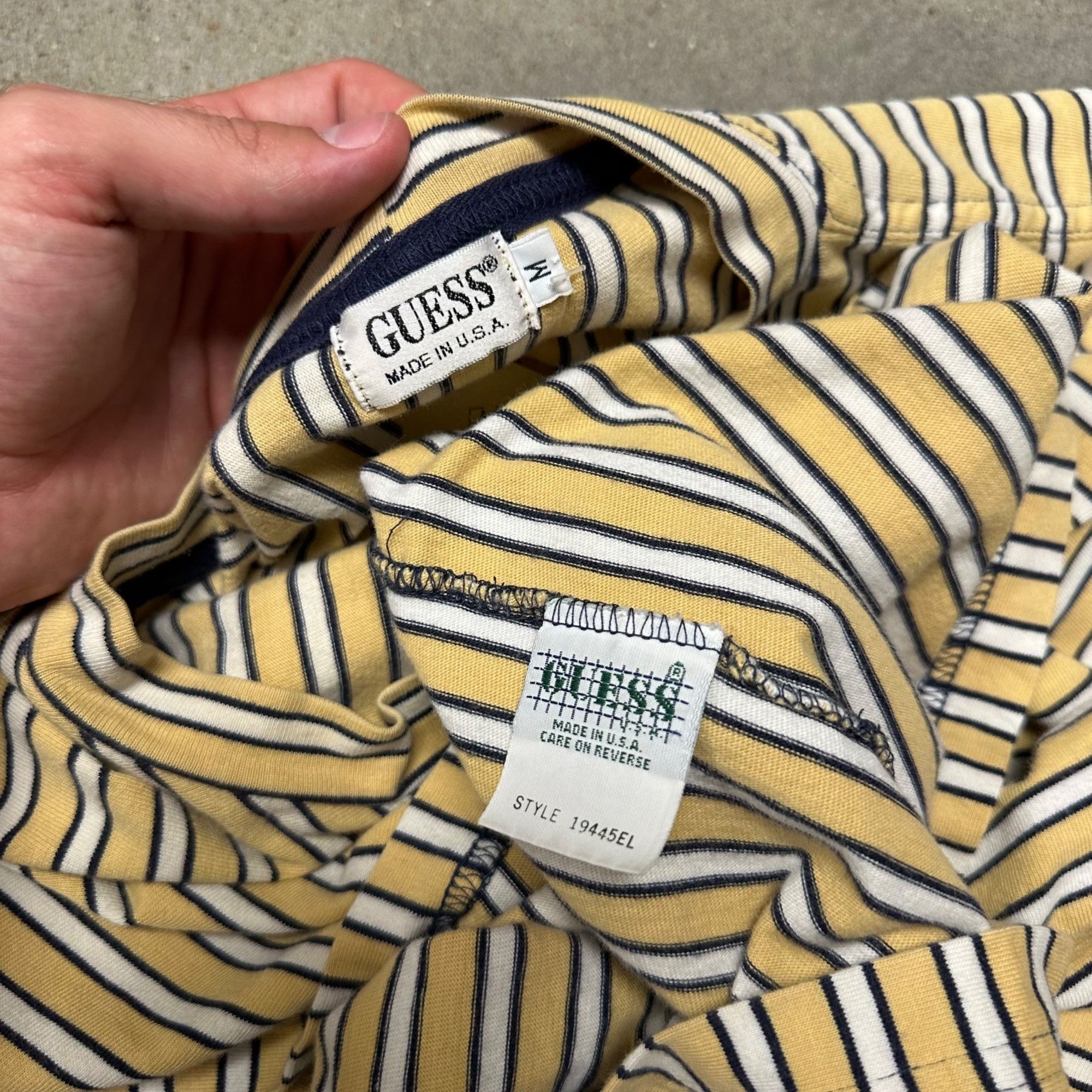Guess × Vintage Vintage 90s Guess Jeans Striped Embroidered Shirt Size US L / EU 52-54 / 3 - 2 Thumbnail