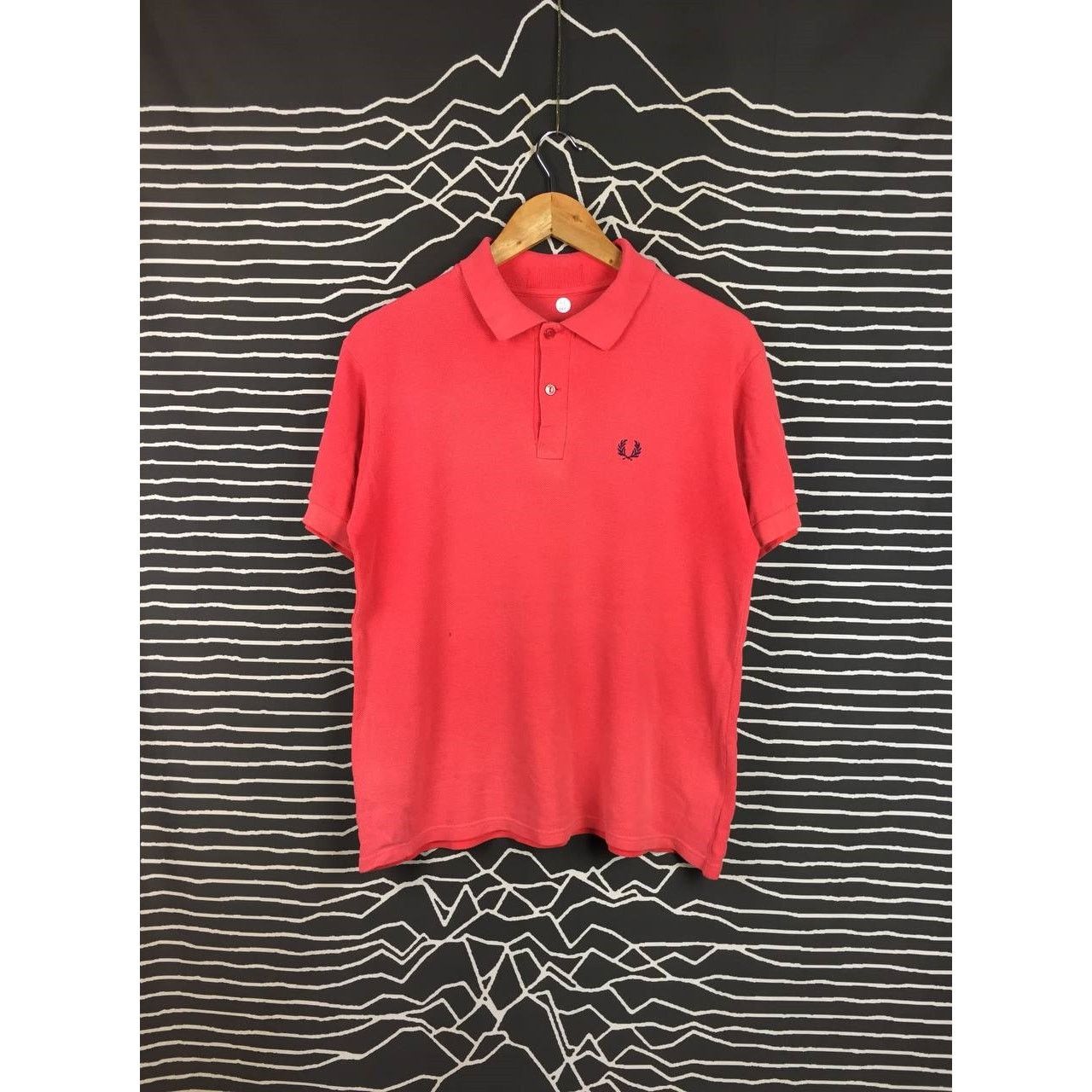 Fred Perry × Vintage Vtg Fred Perry Coral Red Cotton Pique Casual Polo Tee Size US M / EU 48-50 / 2 - 2 Thumbnail