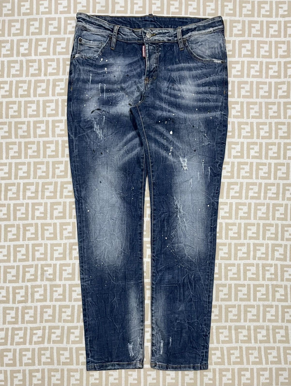 Dsquared2 Dsquared2 Paint Splatter Skinny Jeans Size 34" / US 12 / IT 48 - 2 Thumbnail