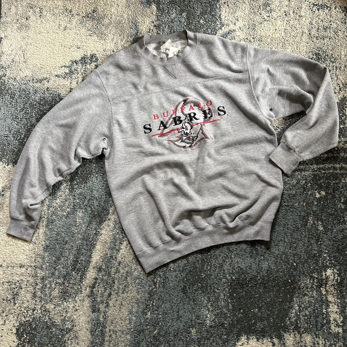 NHL LATE 90s MiD 2000s LEE SPORT BUFFALO SABRES PANELED CREWNECK Size US L / EU 52-54 / 3 - 4 Thumbnail