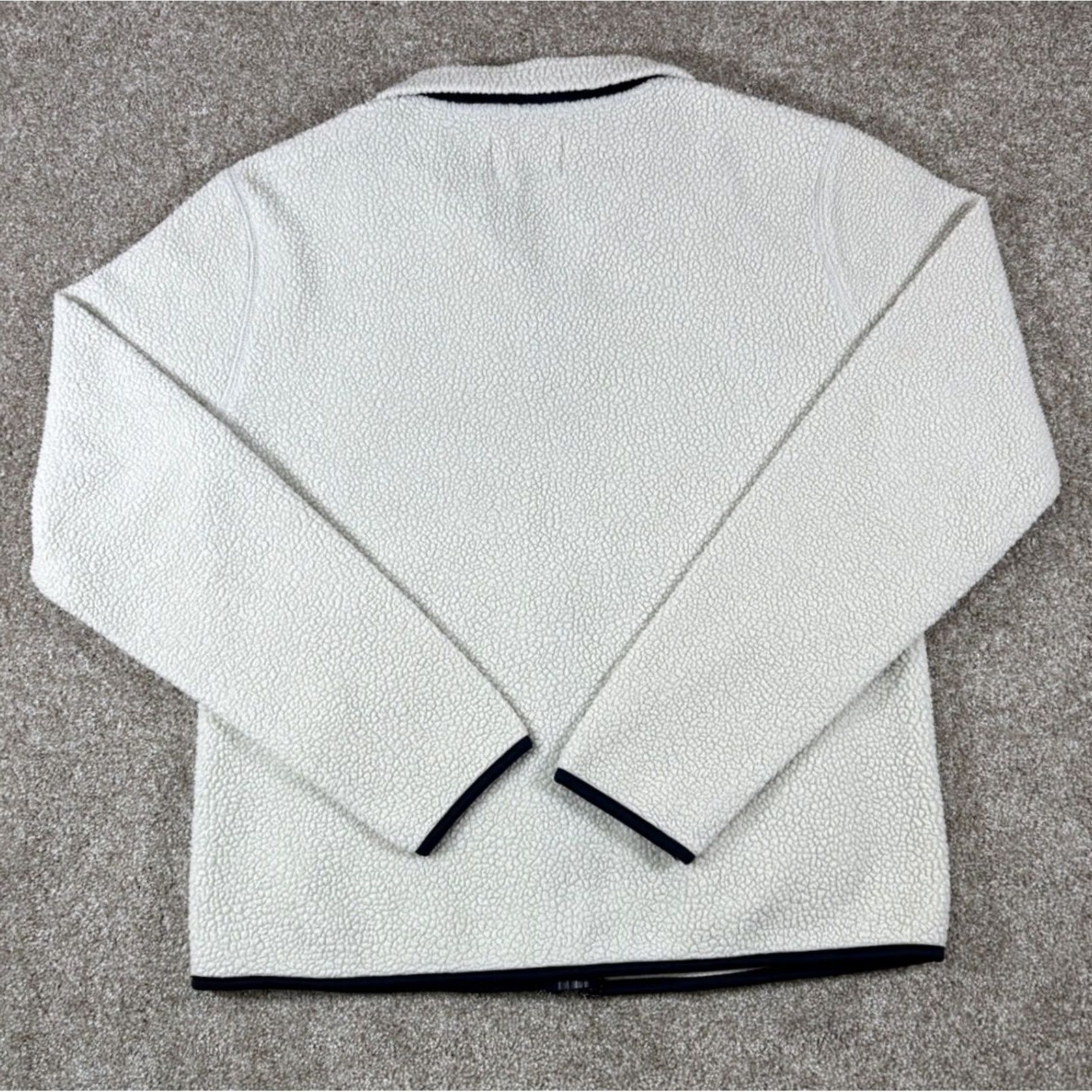 Old Navy Old Navy Sherpa Mens Fleece Jacket Full Zip Mock Neck Pockets Size Small White Size US S / EU 44-46 / 1 - 3 Thumbnail