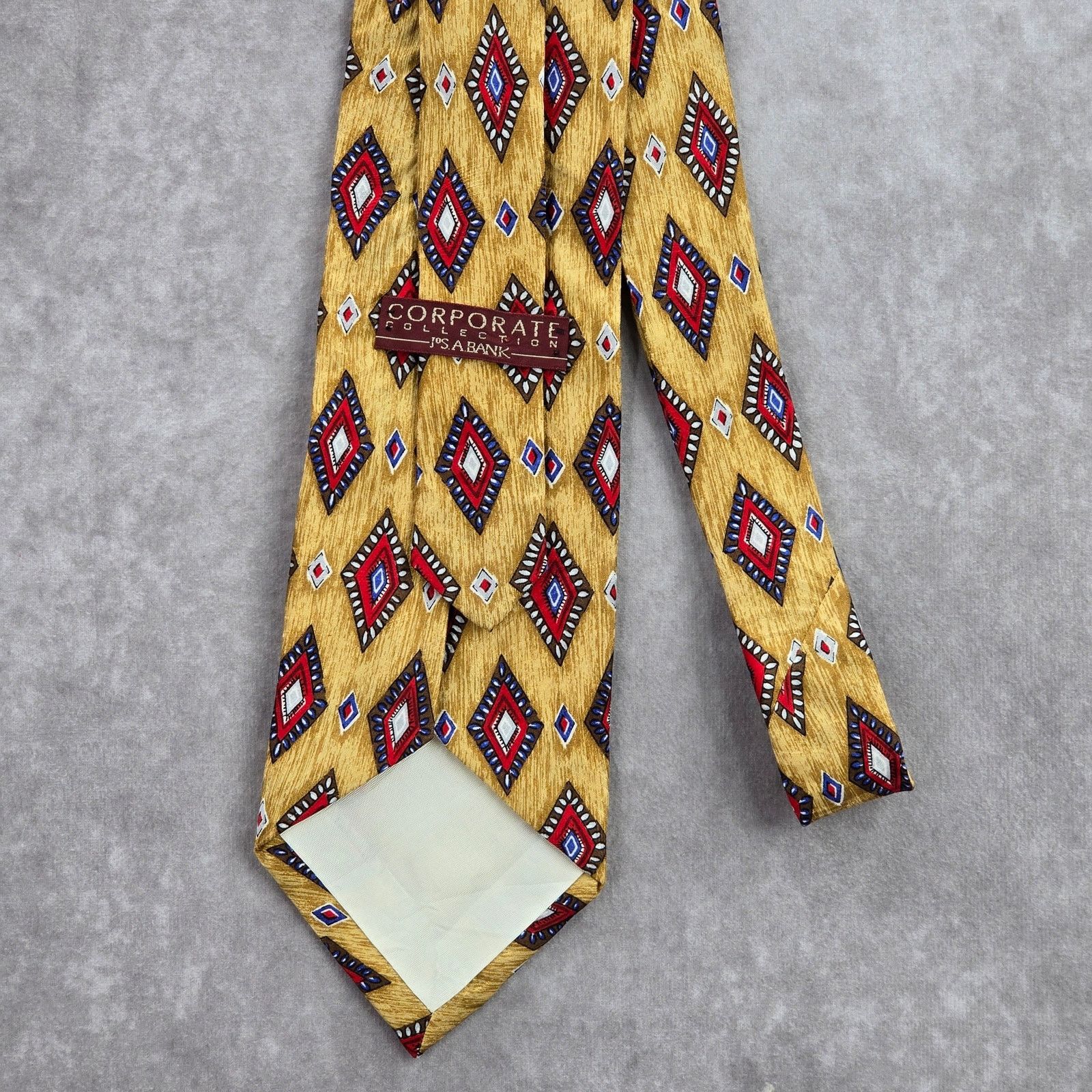 Jos. A. Bank Jos. A. Bank Corporate Collection Yellow Silk Neck Tie Size 28 - 3 Thumbnail