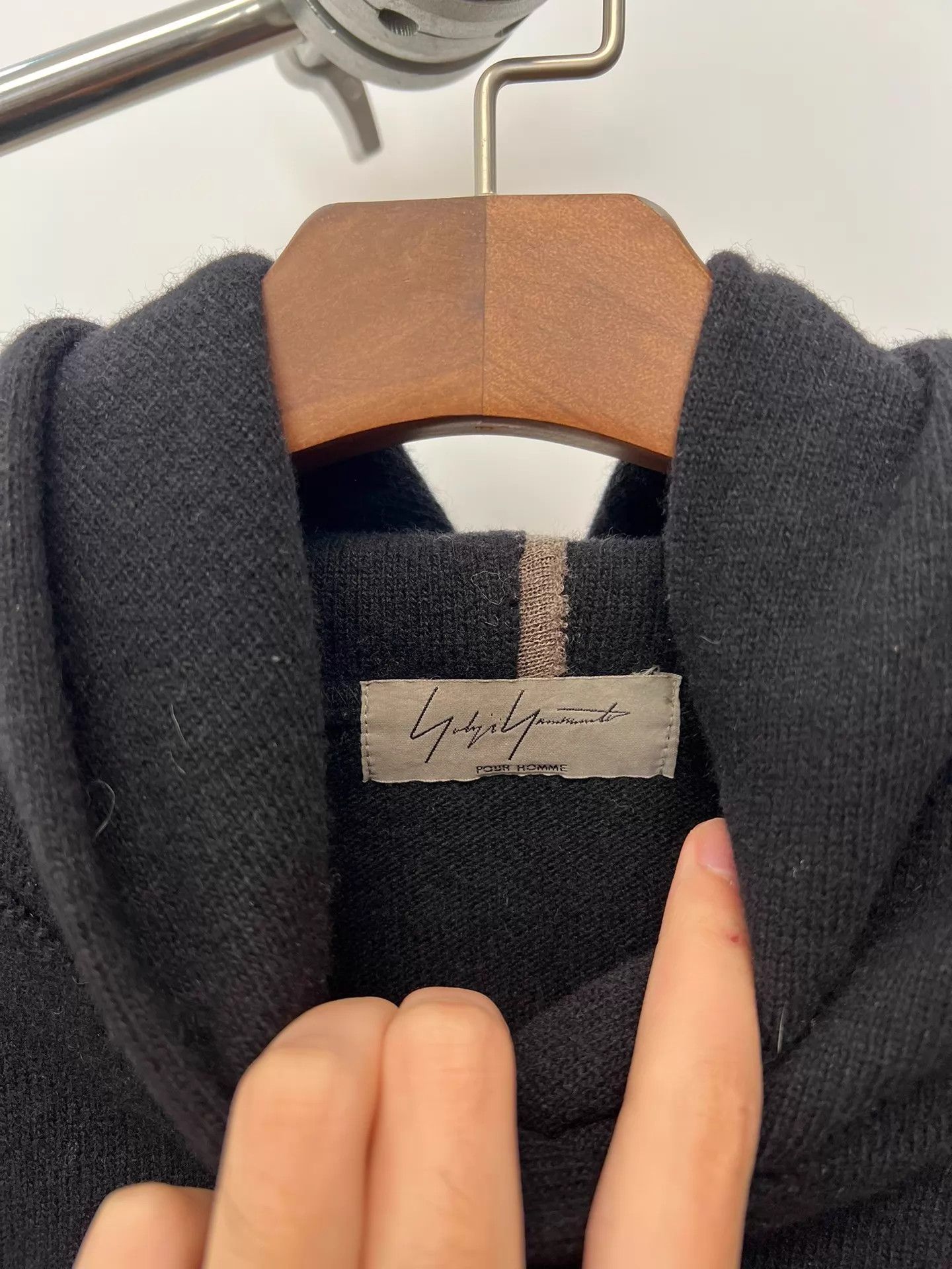 Yohji Yamamoto Yohji Yamamoto Wool Color Block Hoodie Kiko White Line Size US L / EU 52-54 / 3 - 7 Thumbnail