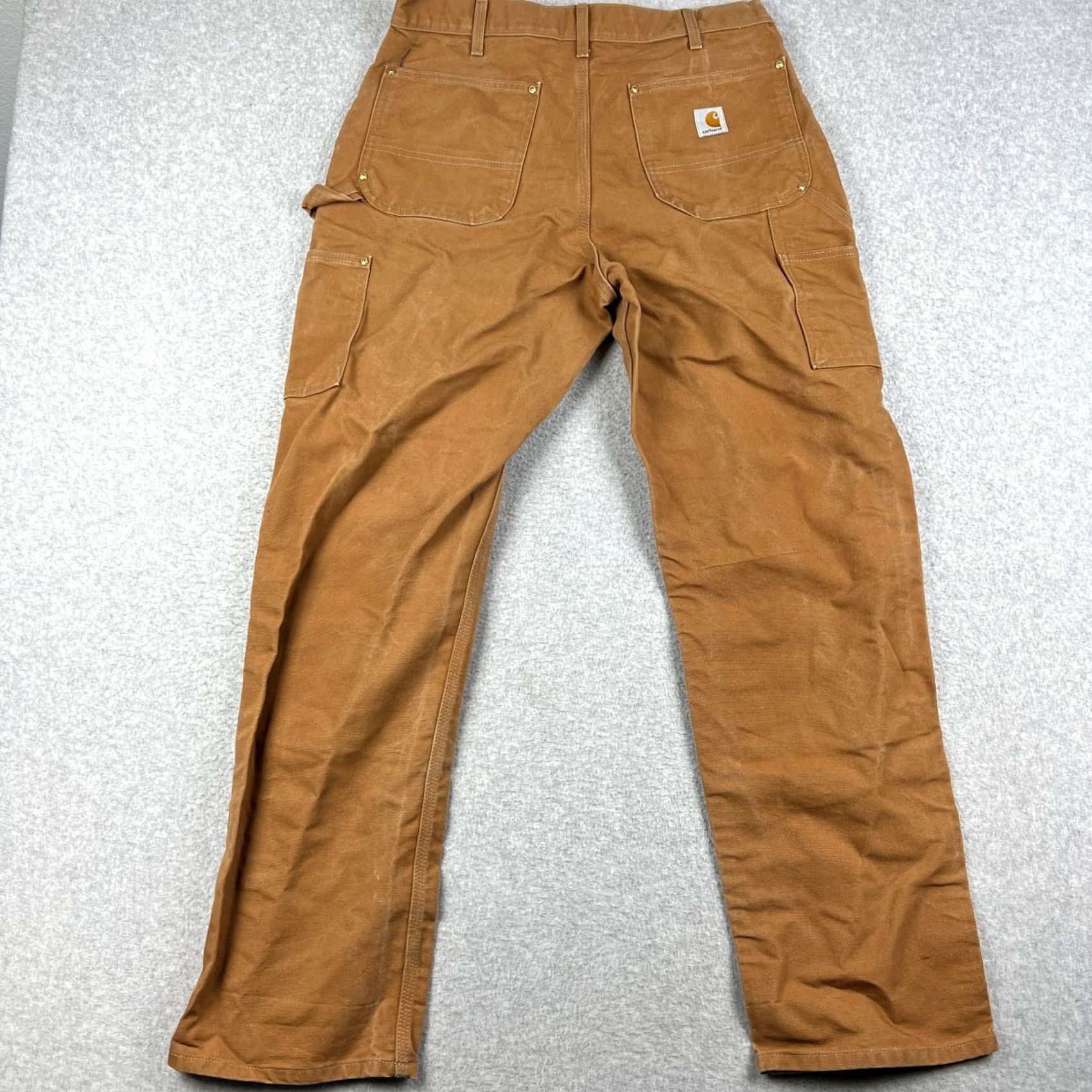Carhartt VINTAGE Carhartt Pants Mens 33 Brown Double Front Knee Canvas USA Union Made 33x32 B01 BRN Size US 33 - 2 Thumbnail