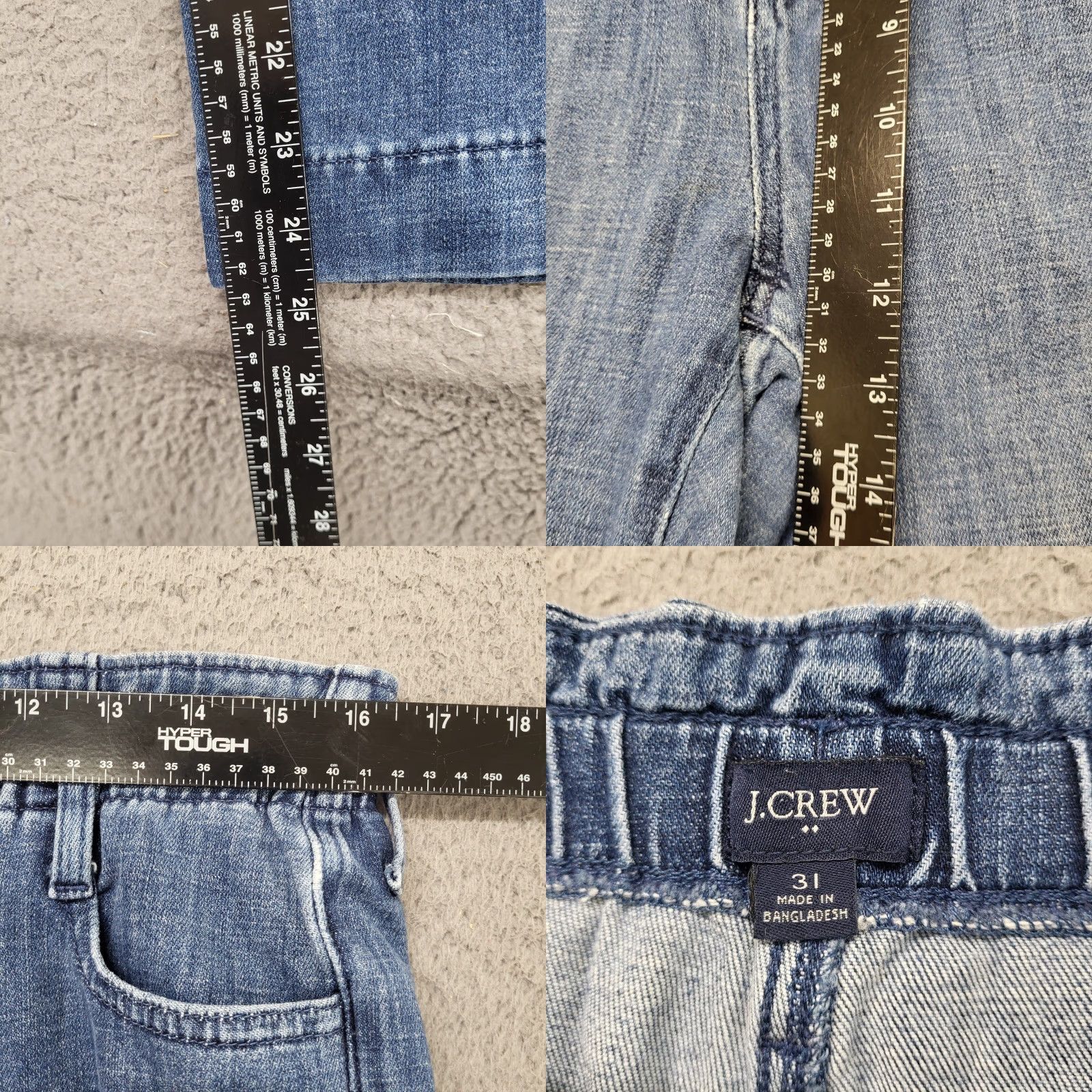 J.Crew VINTAGE J.CREW Capris Jeans Women's 31 Stretch Elastic Waist Wide Leg Medium Wash Denim Blue 5-Pocket Design Relaxed Fit Womens Size 24" / US 00 / IT 34 - 8 Thumbnail