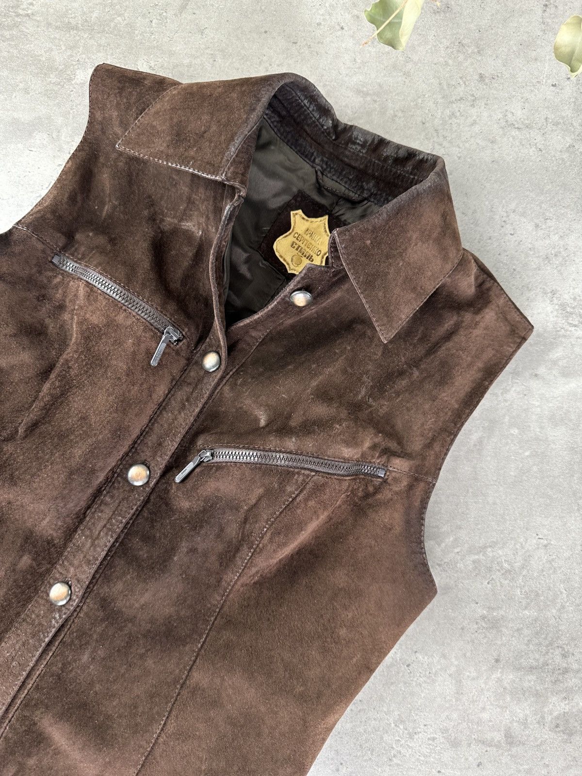 Japanese Brand Vintage Suede Vest Size S / US 4 / IT 40 - 4 Thumbnail