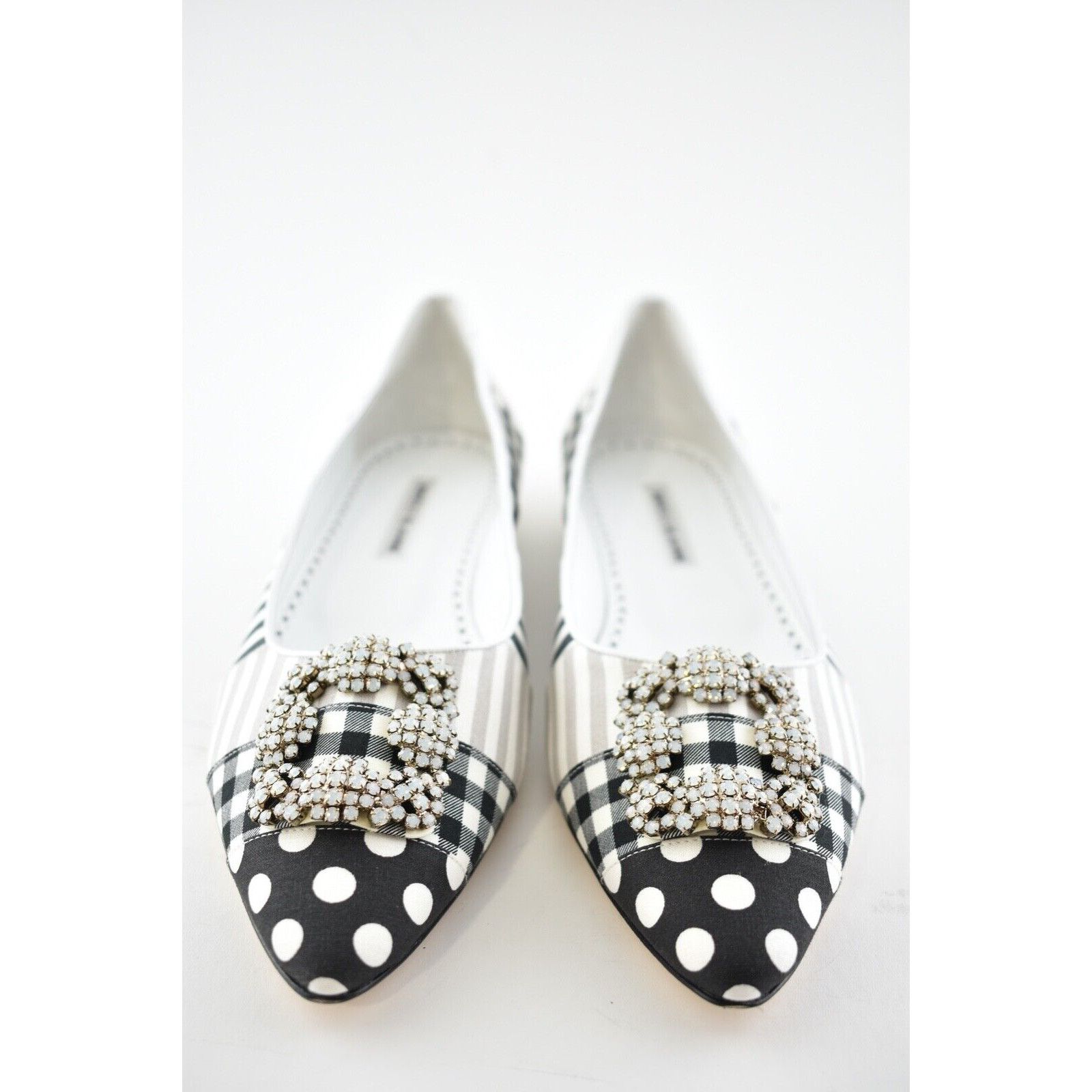 Manolo Blahnik Hangisi Flat Patches Jewel Buckle Classic Ballet 41.5 Size US 11.5 / IT 41.5 - 7 Thumbnail