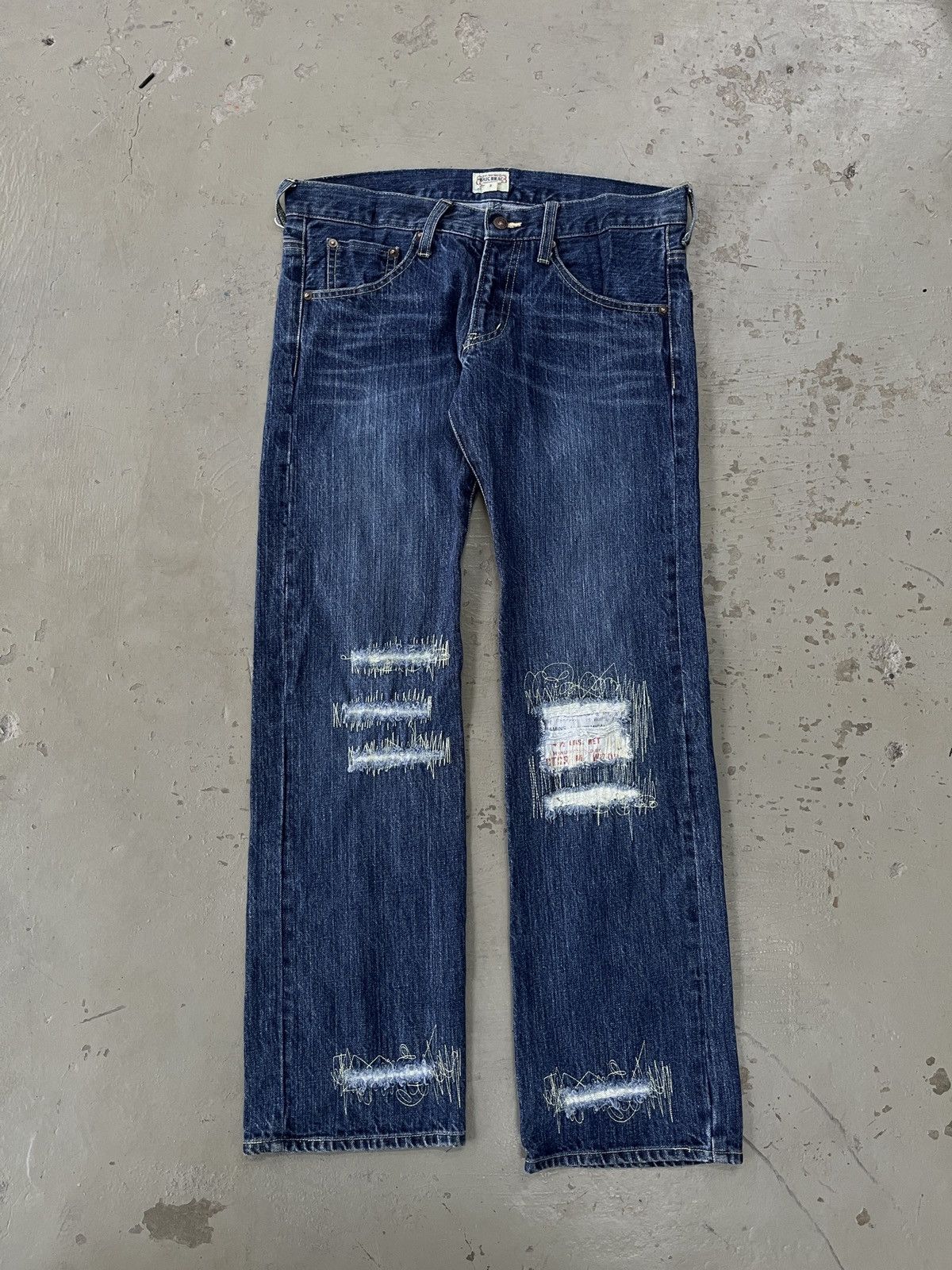 Hysteric Glamour Bric Brac Junya Watanabe Style Distressed Poem Jeans Pants Size US 30 / EU 46 - 1 Thumbnail