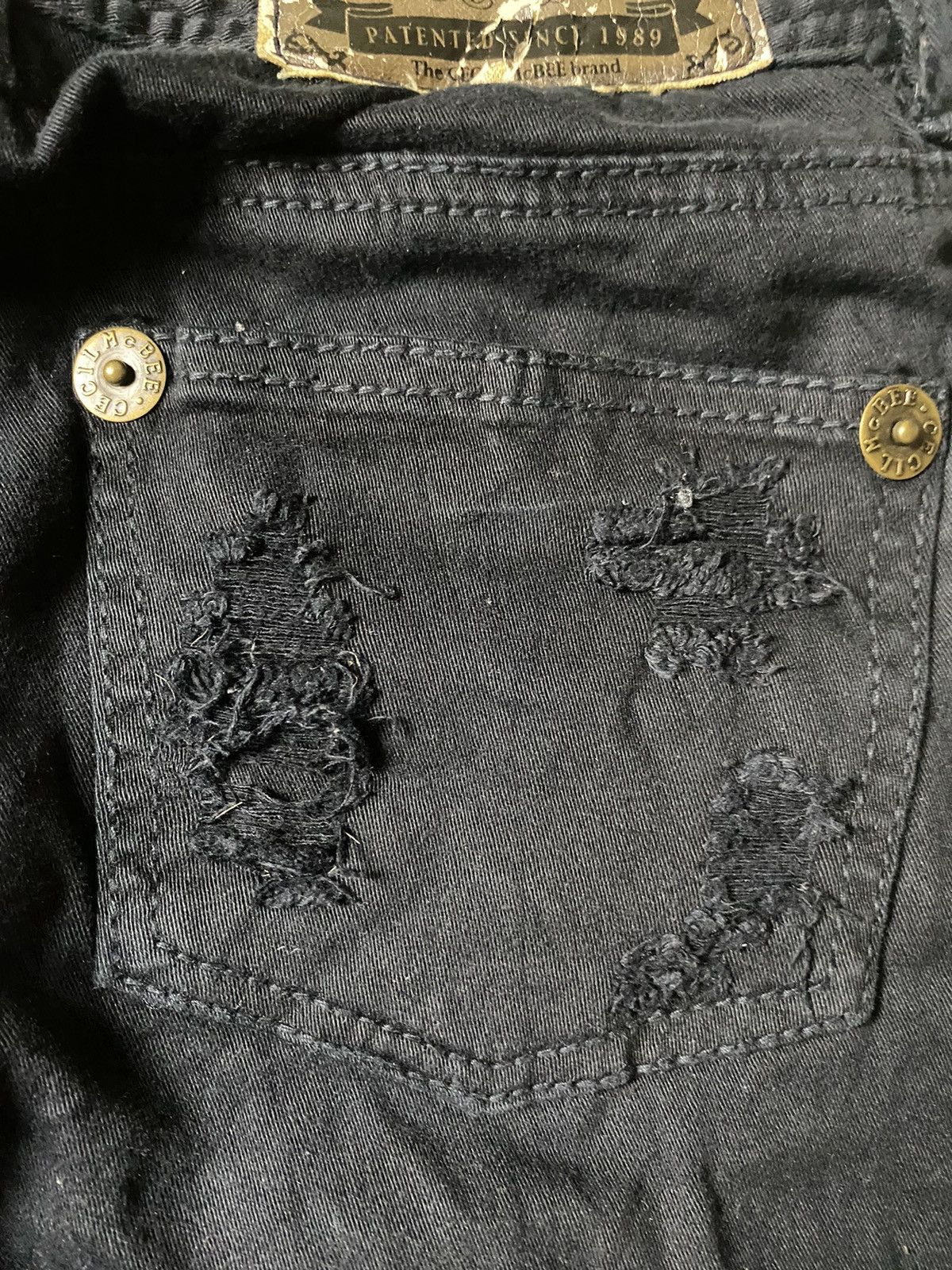 If Six Was Nine 2000s Cecil Mcbee Black Skinny Distressed With Ankle Zip Size 27" / US 4 / IT 40 - 10 Thumbnail