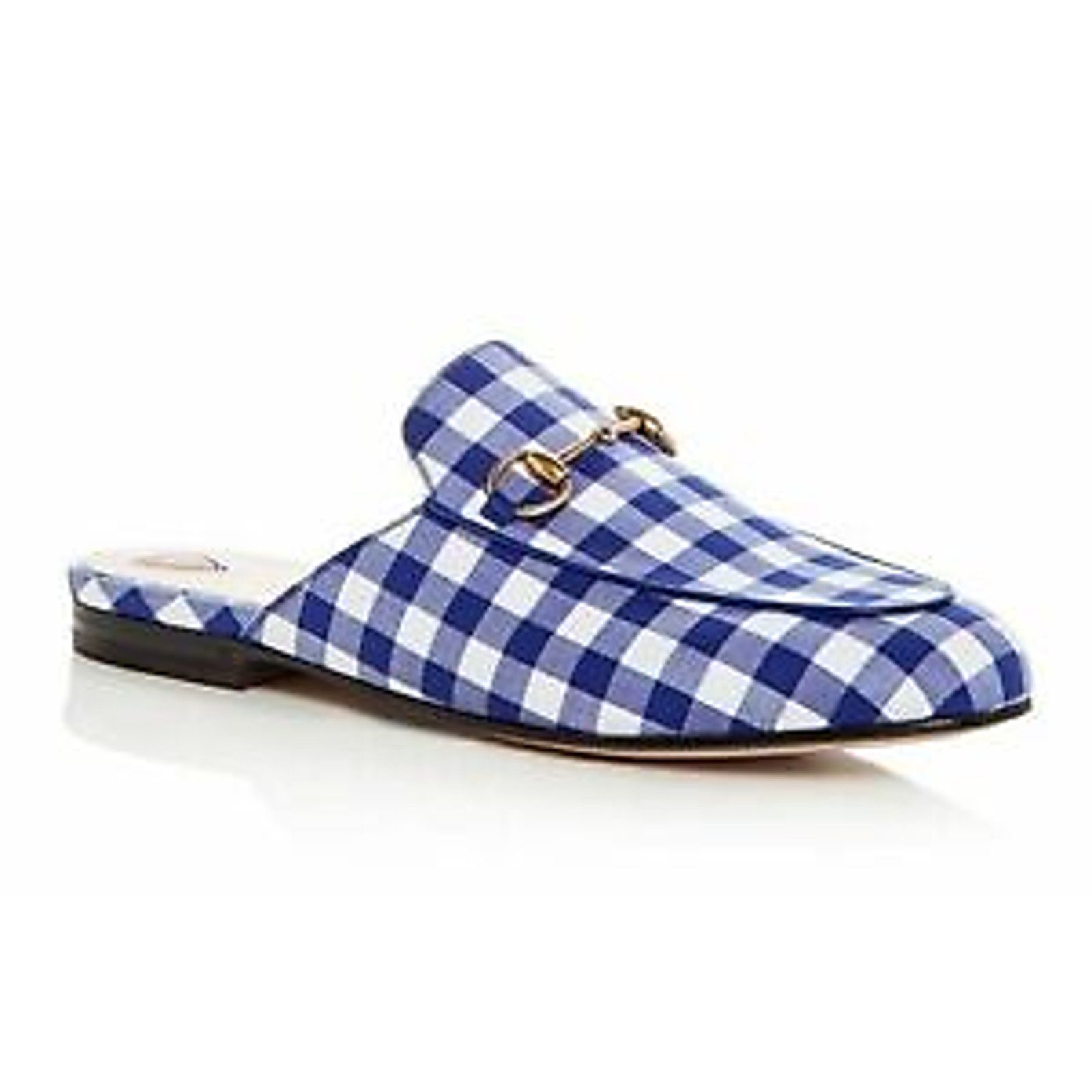 Gucci Gucci Princetown Blue White Plaid Check Slide Loafer Mule Size US 6 / IT 36 - 3 Thumbnail