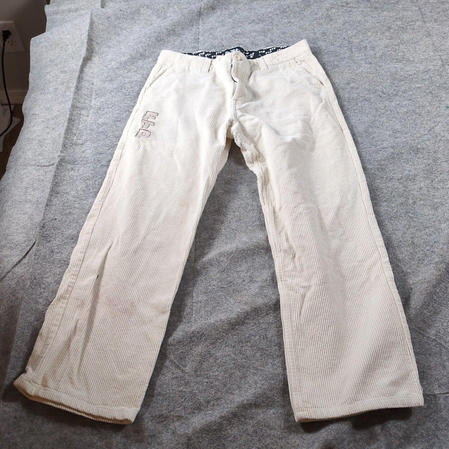 Designer FTP Corduroy Chino Pants 34 White Embroidered Logo Size US 34 / EU 50 - 1 Thumbnail