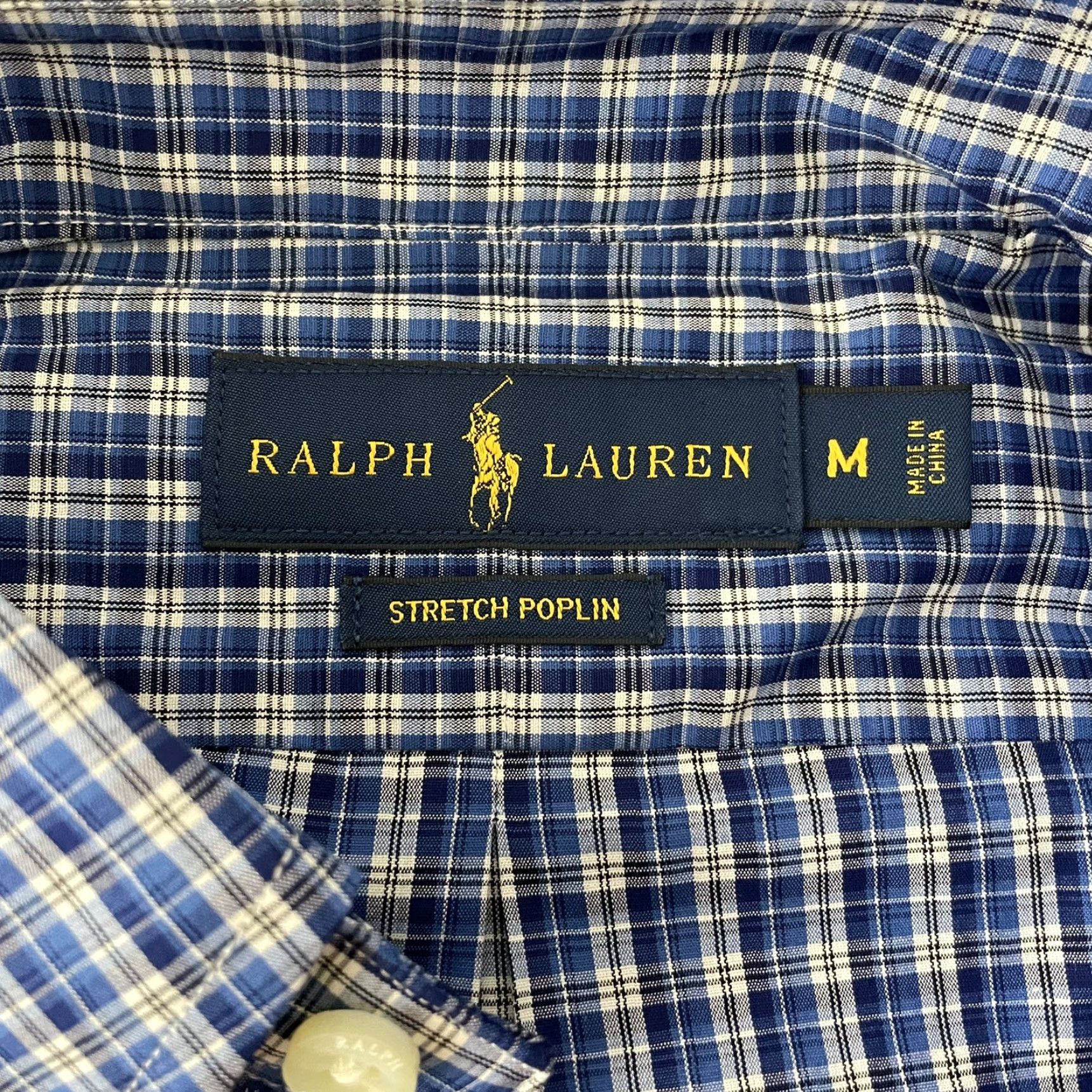 Polo Ralph Lauren Polo Ralph Lauren Shirt Button-Up Long Sleeve Medium Blue Plaid Stretch Mens Size US M / EU 48-50 / 2 - 2 Thumbnail