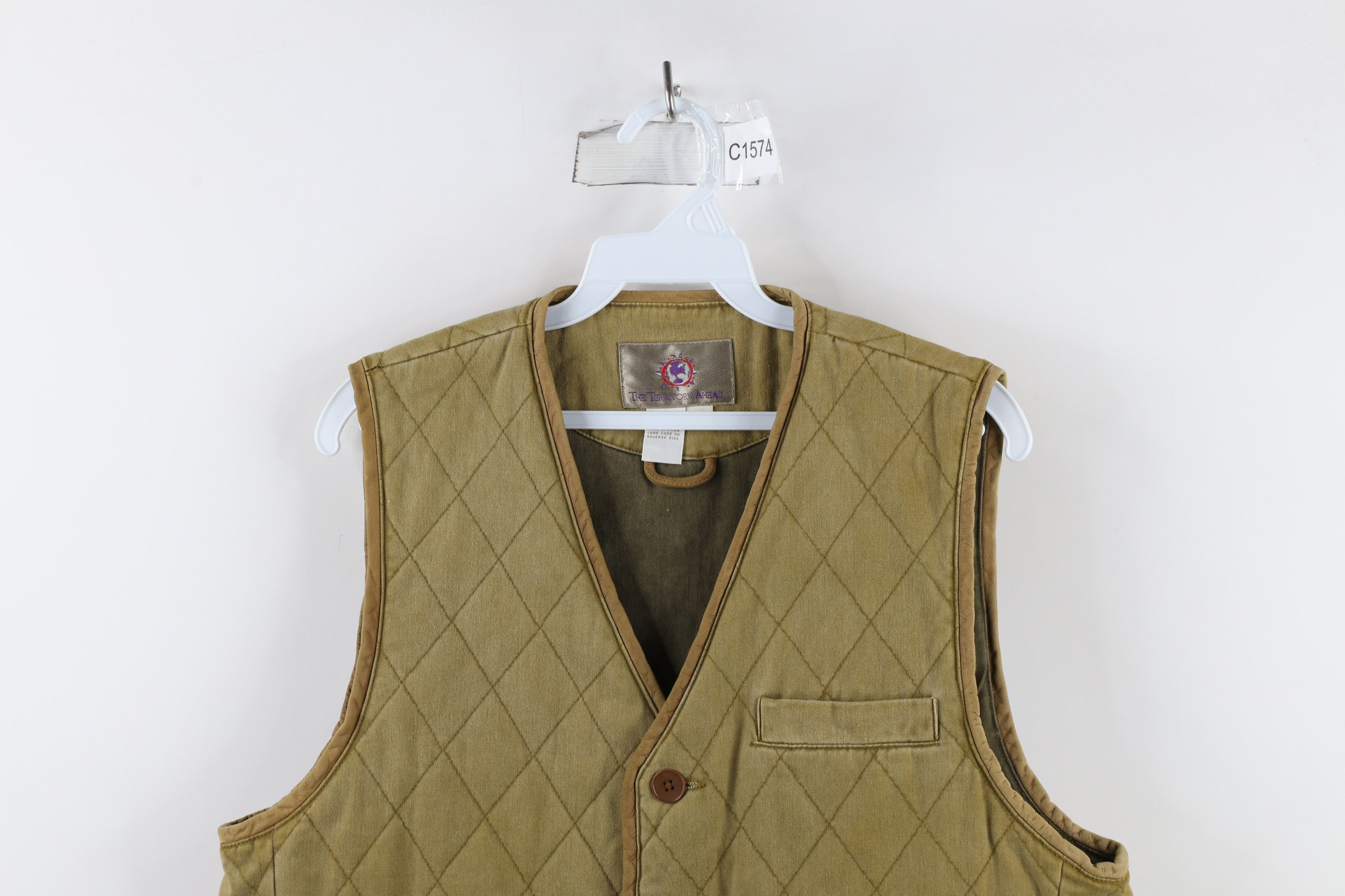 Vintage Vintage 90s Streetwear Stonewash Quilted Button Vest Jacket Size US S / EU 44-46 / 1 - 2 Thumbnail