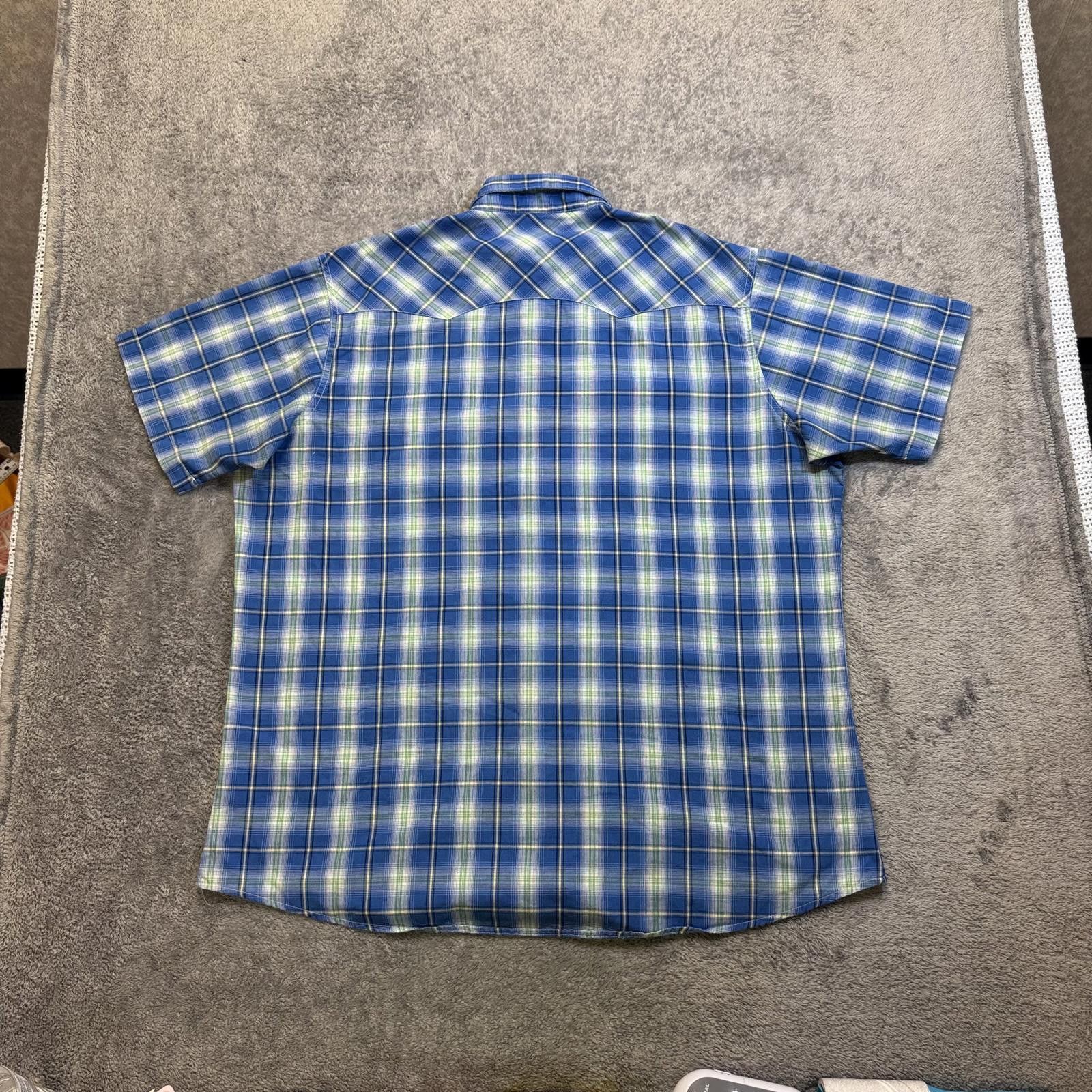 Other Vintage Blue Plaid Western Pearl Snap Shirt Size 48R - 2 Thumbnail