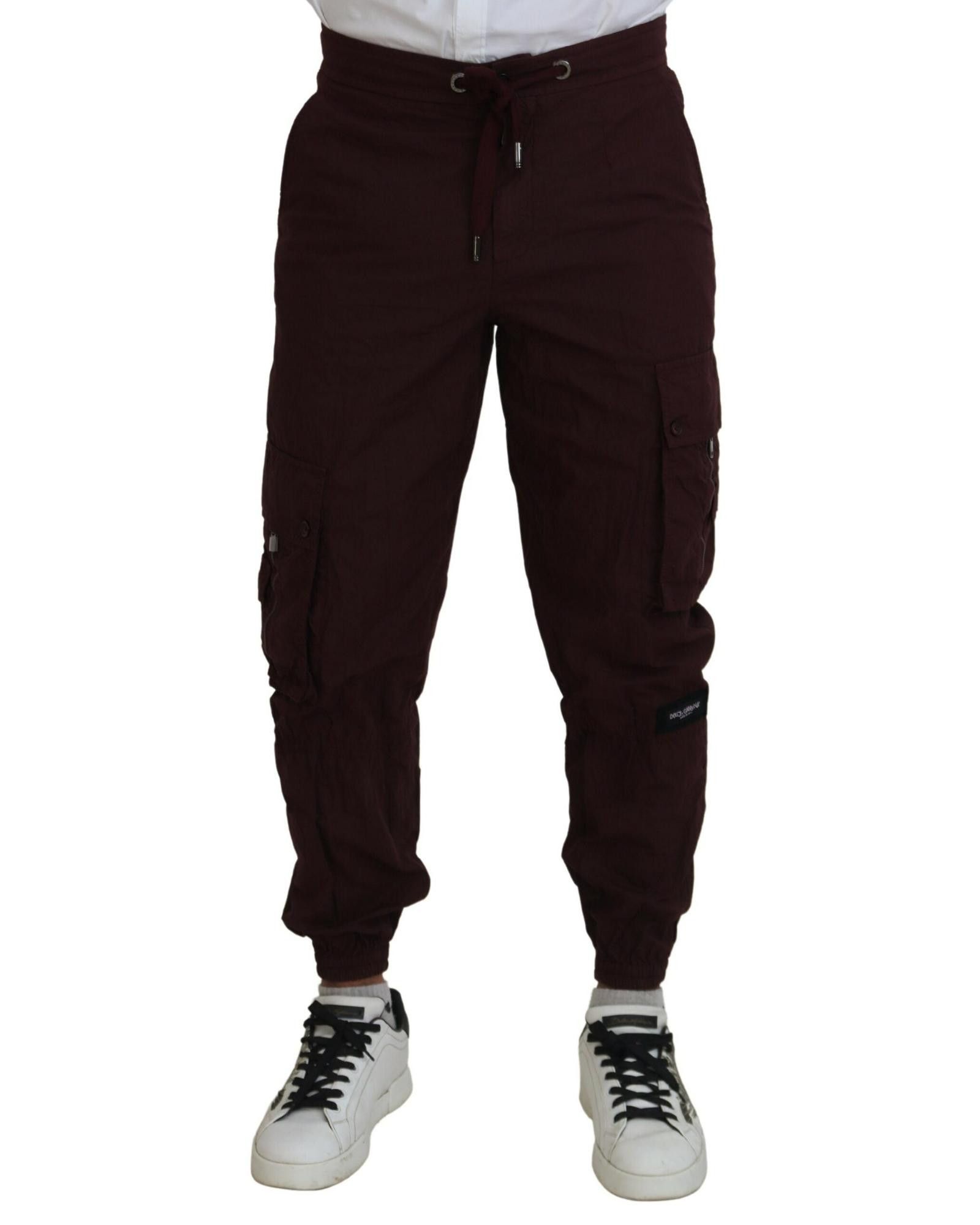 image of Dolce Gabbana Burgundy Cotton Jogger Sweatpants in Bordeaux, Men's (Size 30)