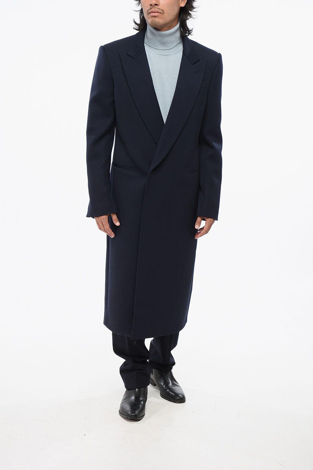 Alexander McQueen og1mm0925 Wool Coat in Blue Size US M / EU 48-50 / 2 - 4 Thumbnail